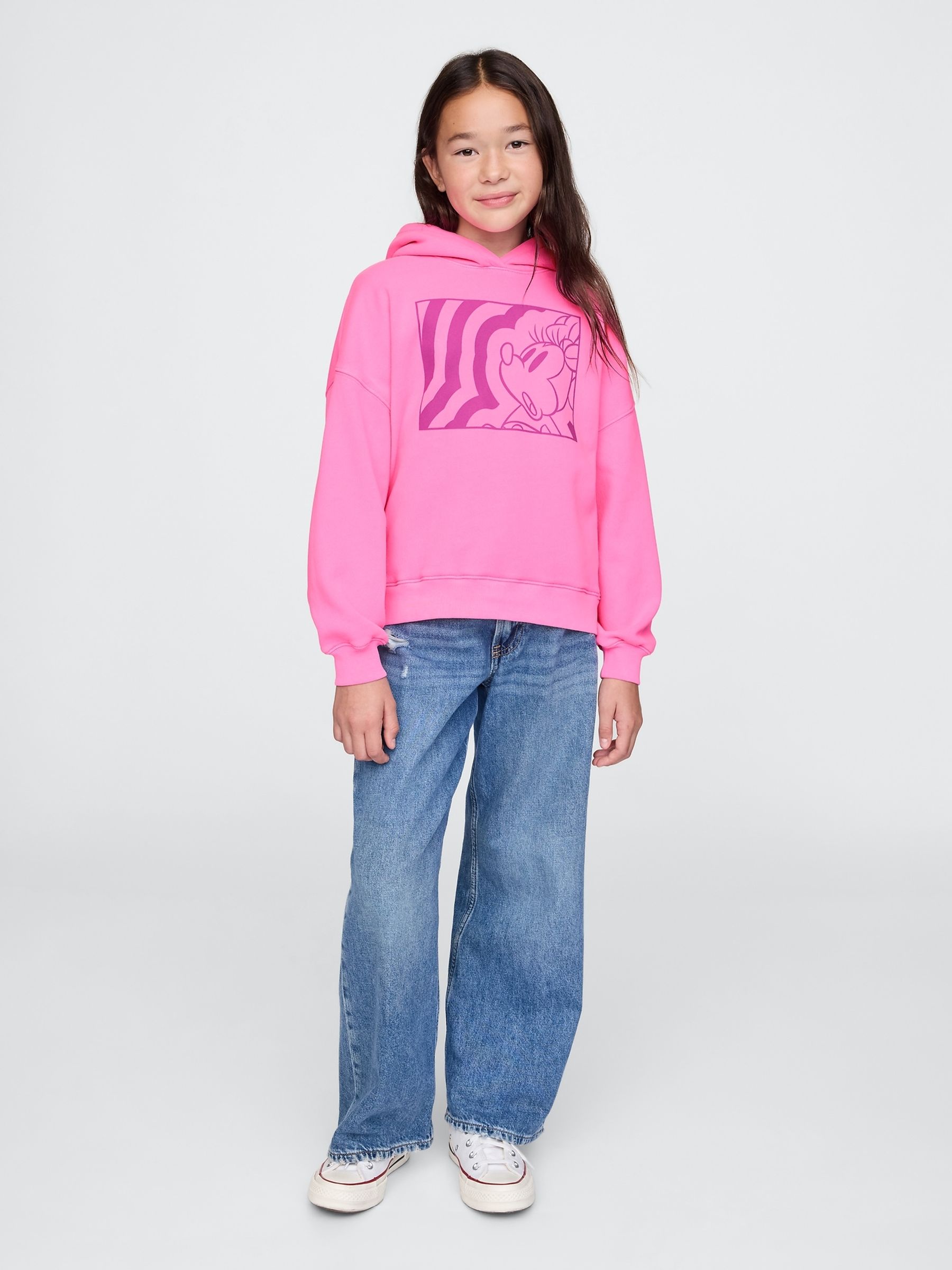 Pink Minnie Mouse Disney Vintage Soft Oversized Hoodie (4-13yrs) - Image 3 of 5