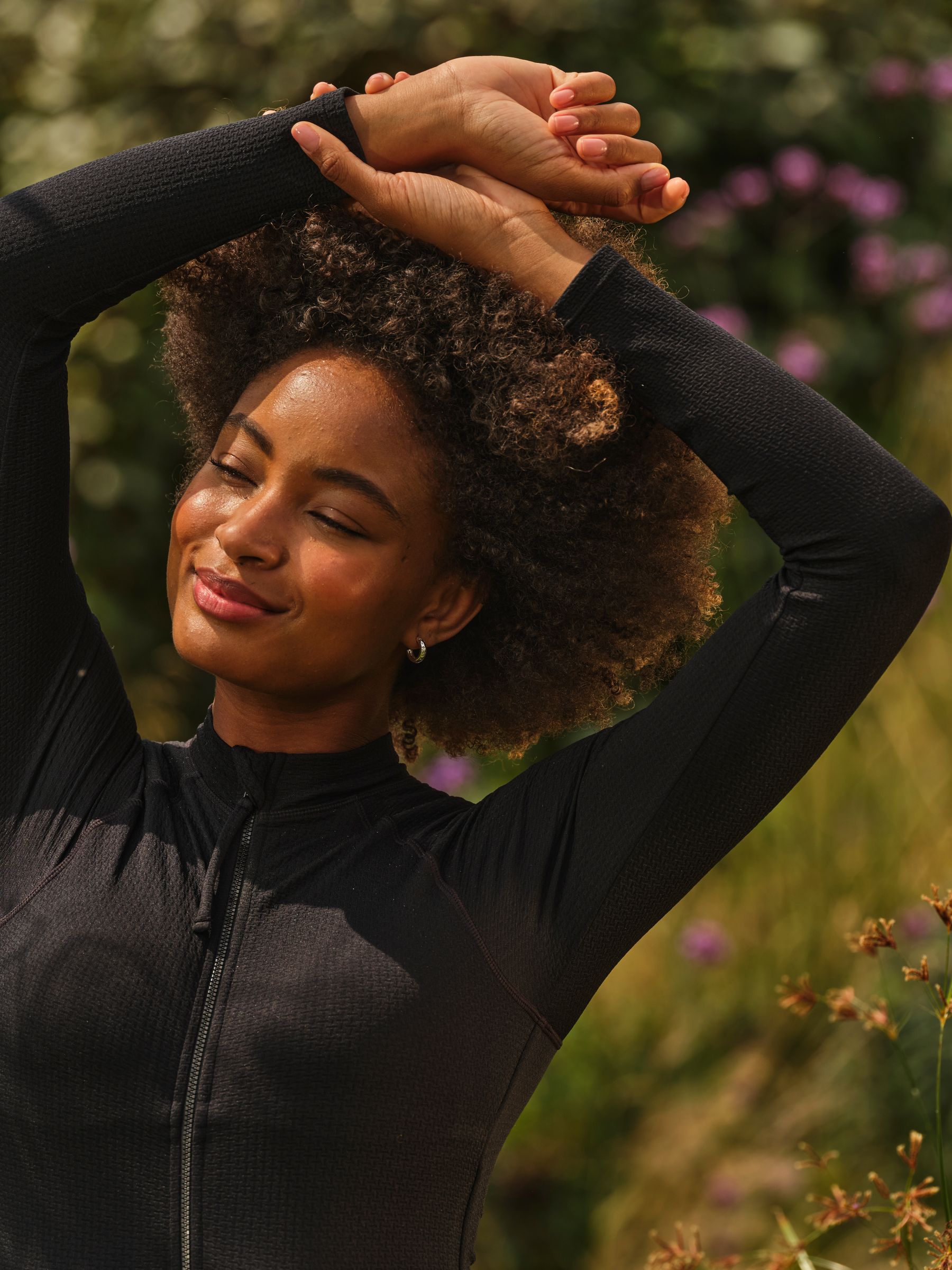 Black Long Sleeve Textured Swimsuit | FatFace USA