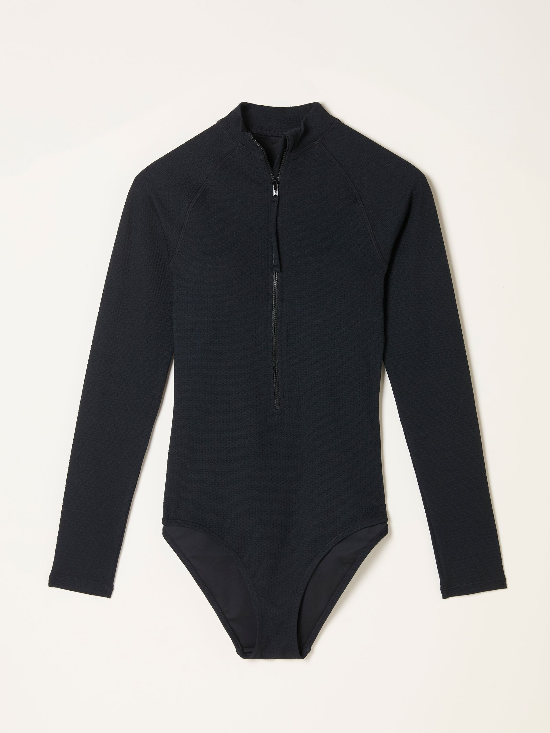 Black Long Sleeve Textured Swimsuit - Image 6 of 6
