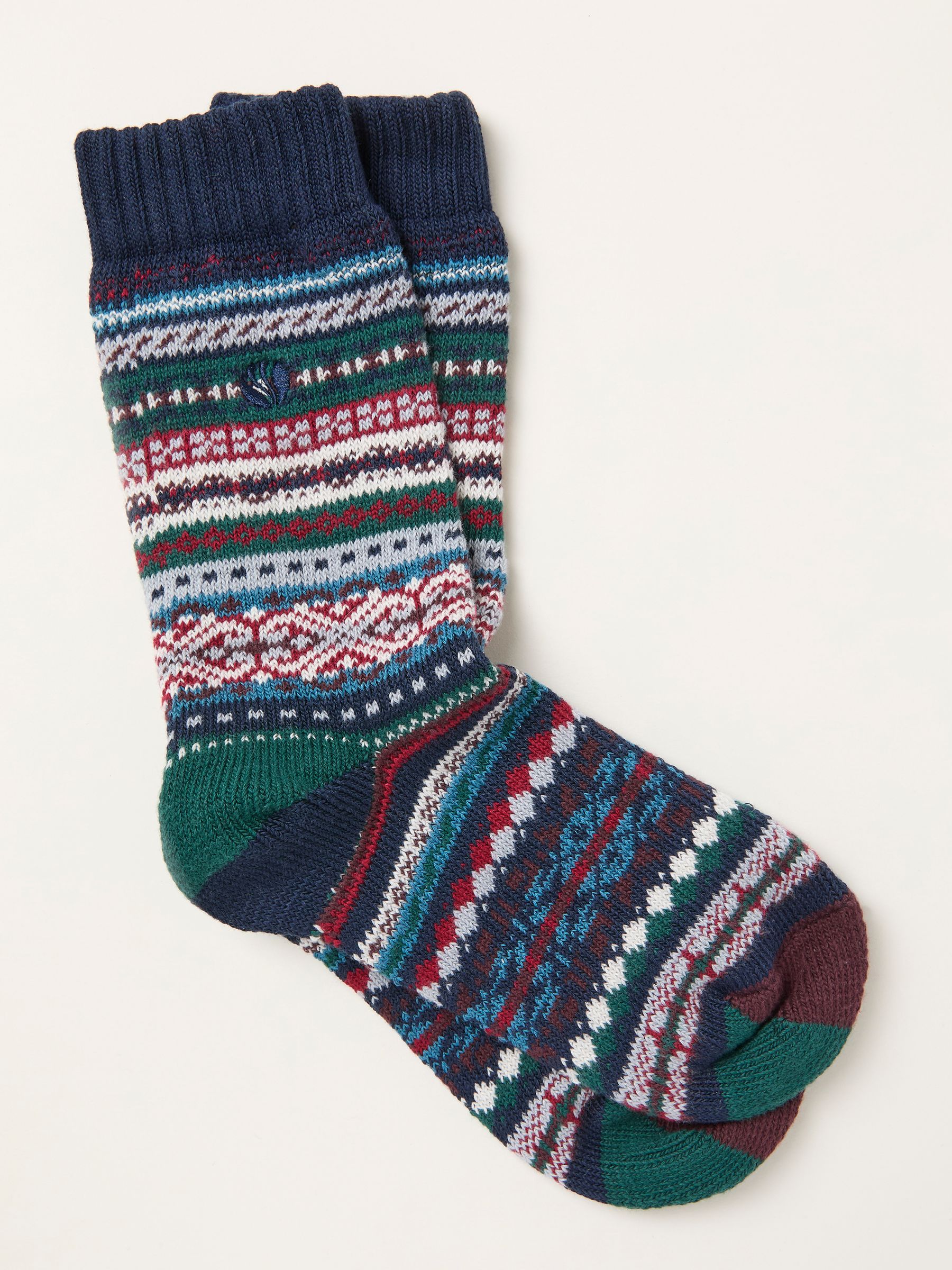 Multi Colour Fairisle Boot Socks - Image 1 of 2