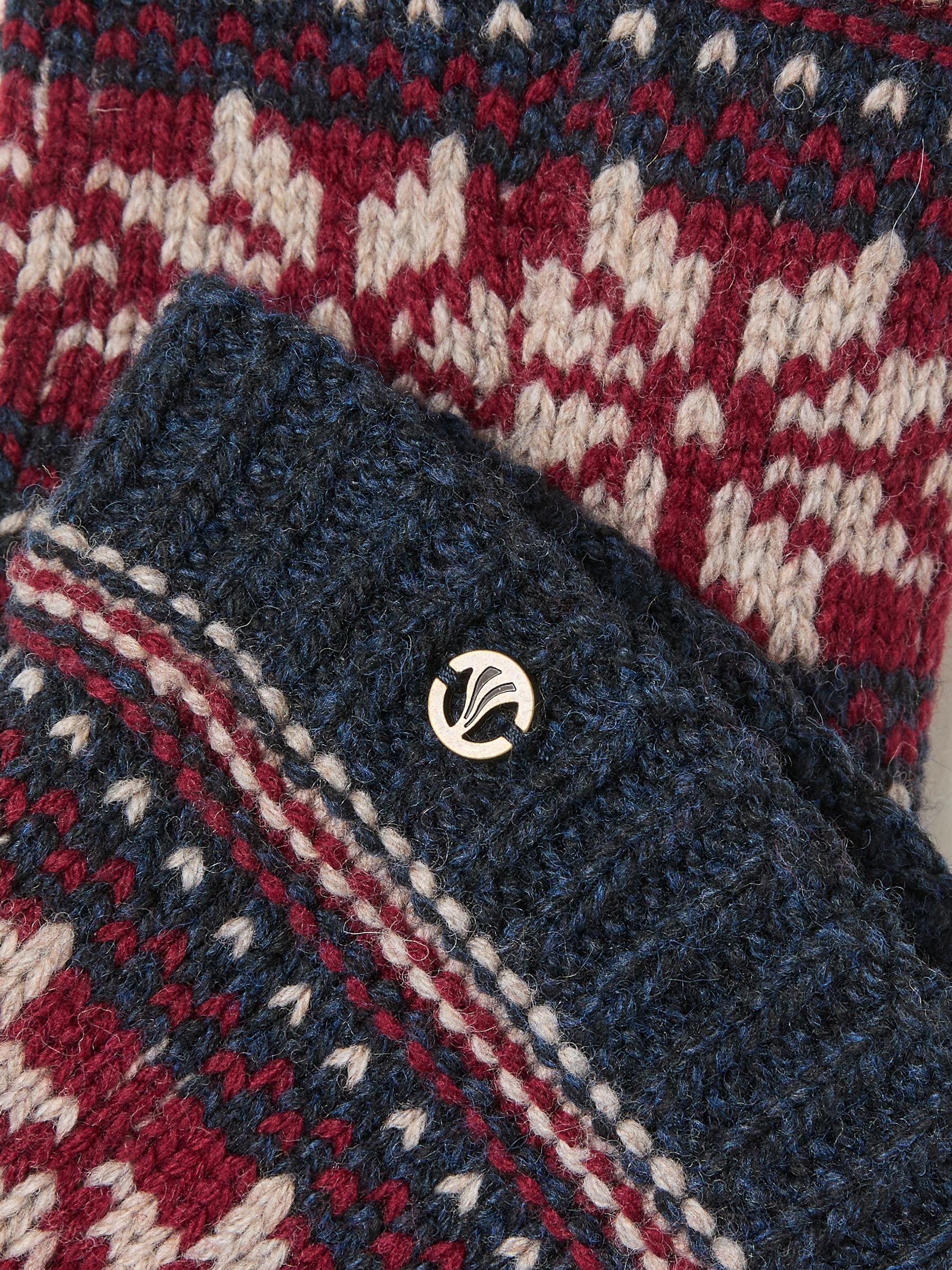 Navy Blue Fairisle Slipper Socks - Image 2 of 2