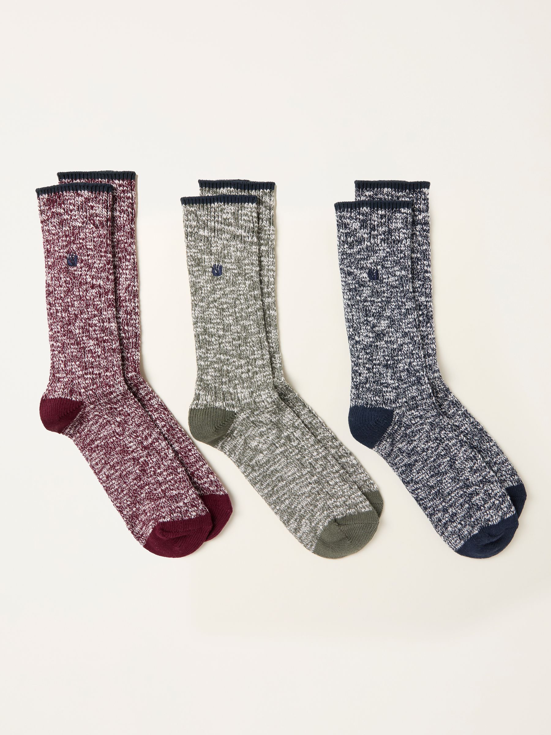 Multi Colour 3 Pairs of Boot Socks - Image 2 of 2