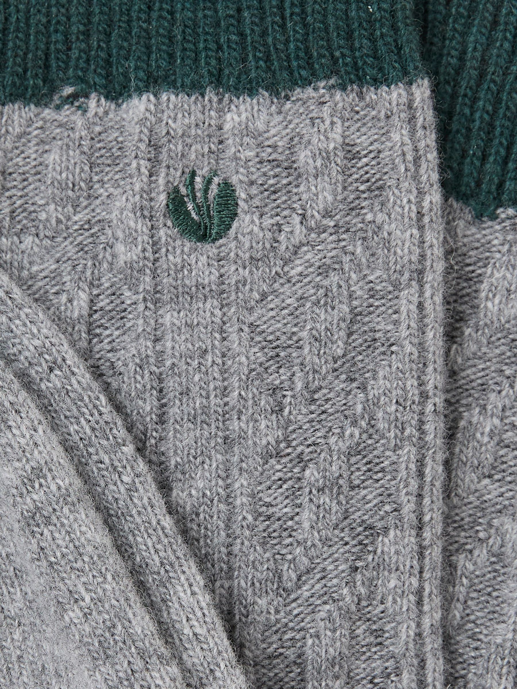 Grey Cable Wool Blend Socks - Image 2 of 2