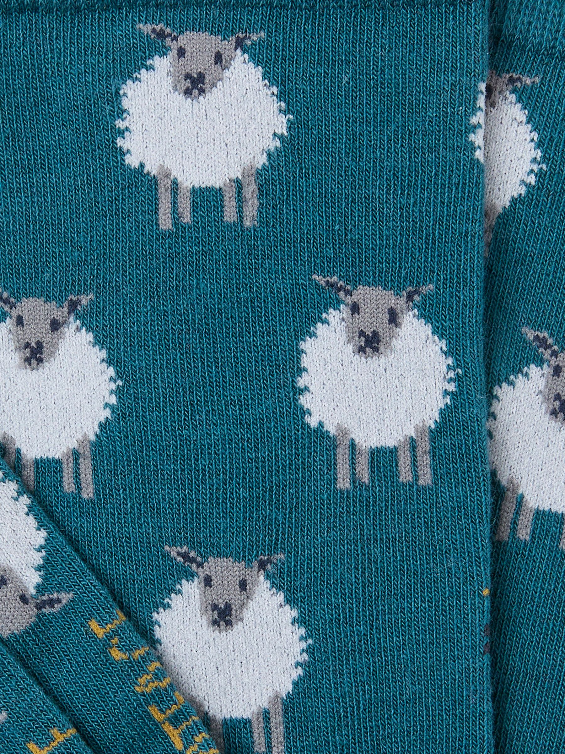 Teal Blue Sheep Socks - Image 2 of 2