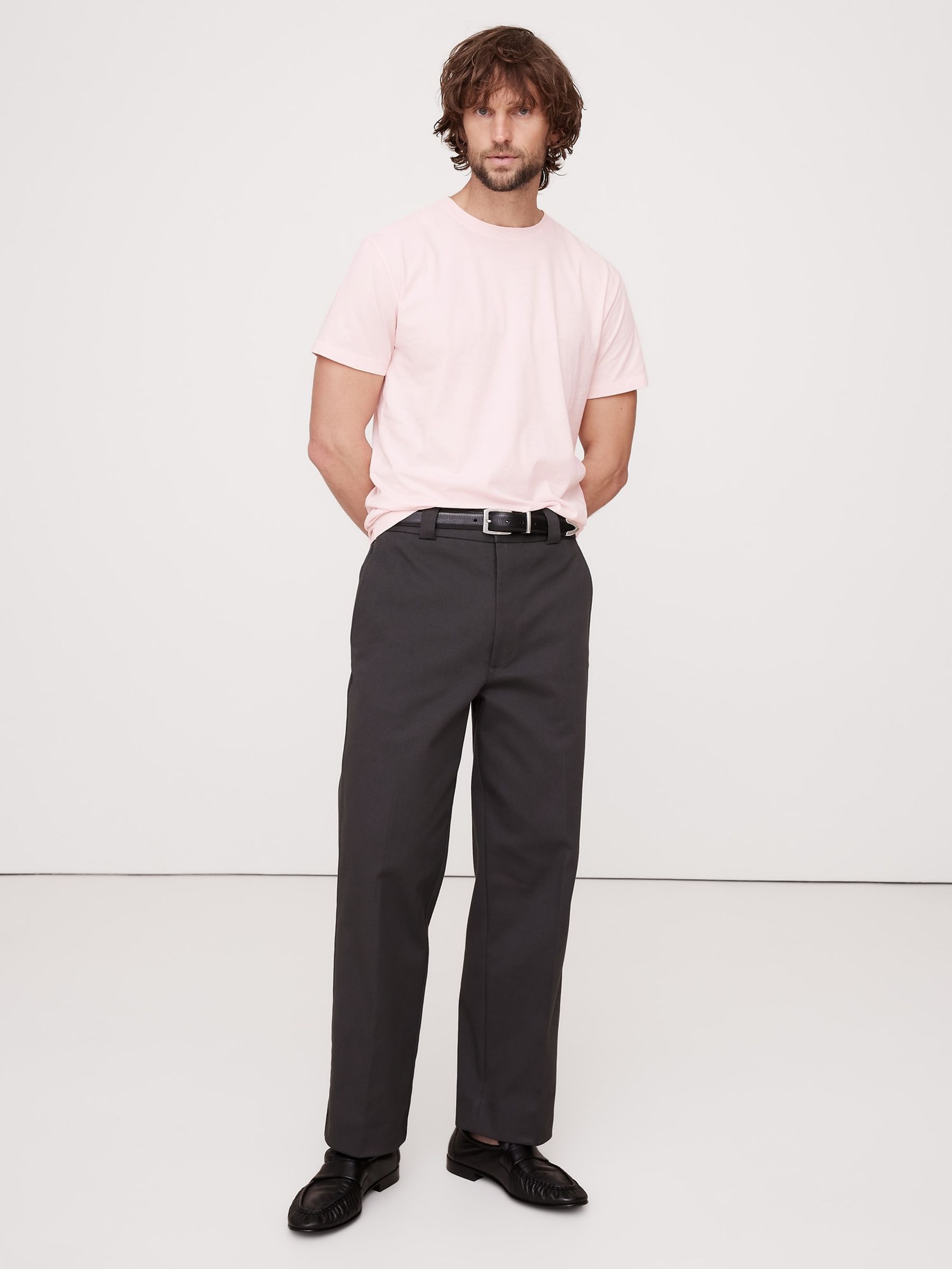 Banana Republic Pink Lightweight Cotton Crew-Neck T-Shirt - Image 1 of 1