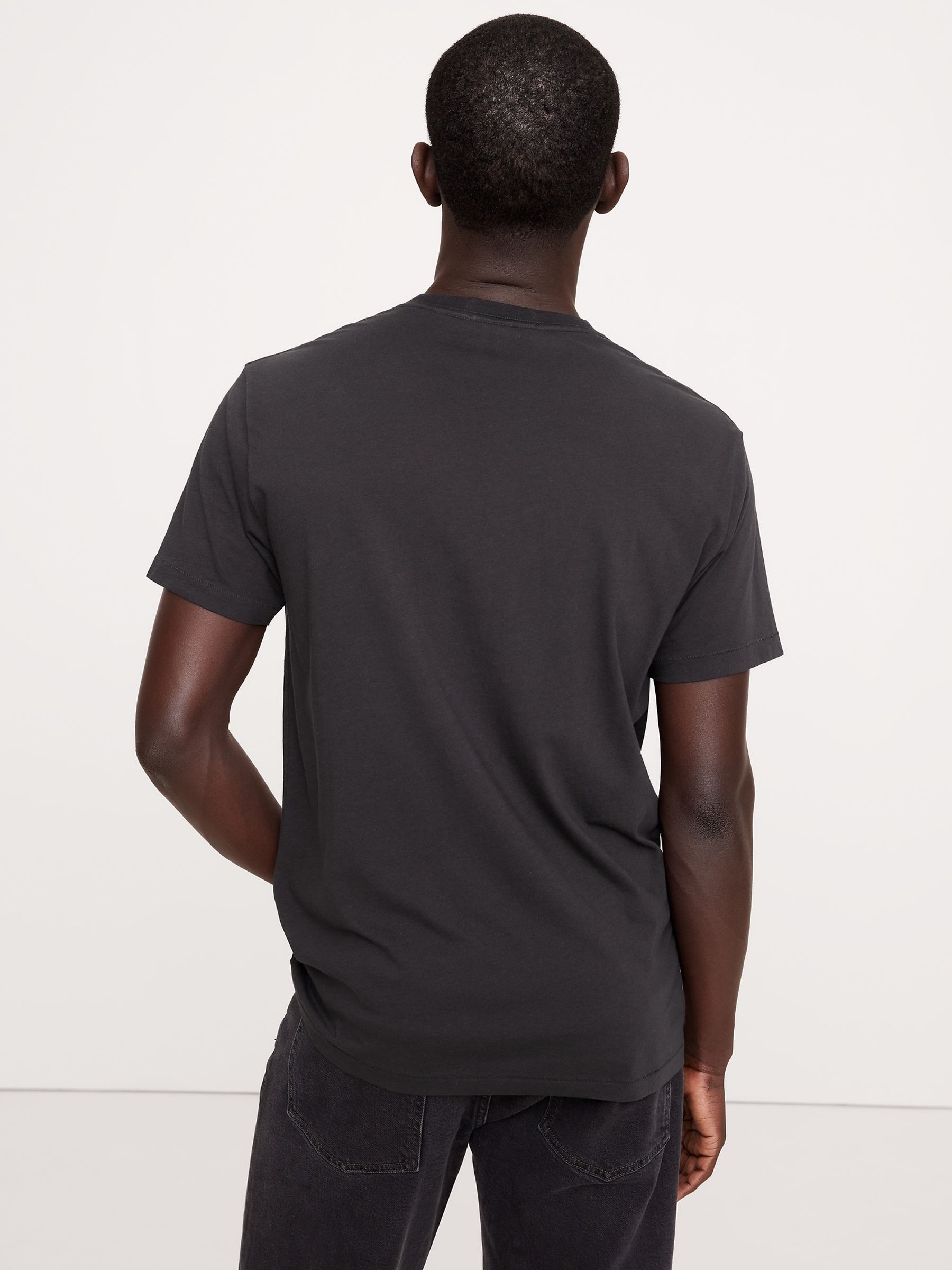 Banana Republic Black Lightweight Cotton Crew-Neck T-Shirt - Image 2 of 4