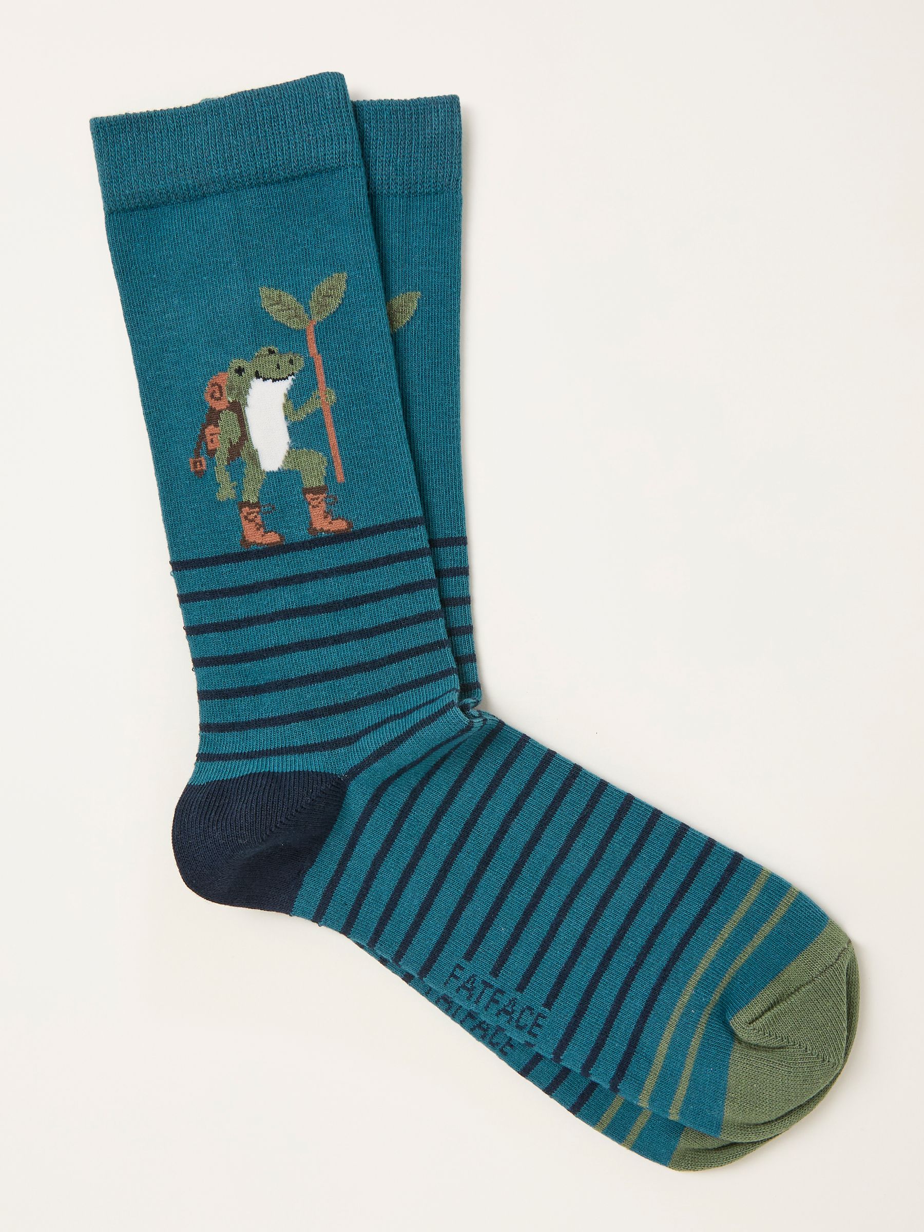 Teal Blue Hiking Frog Socks - Image 1 of 2