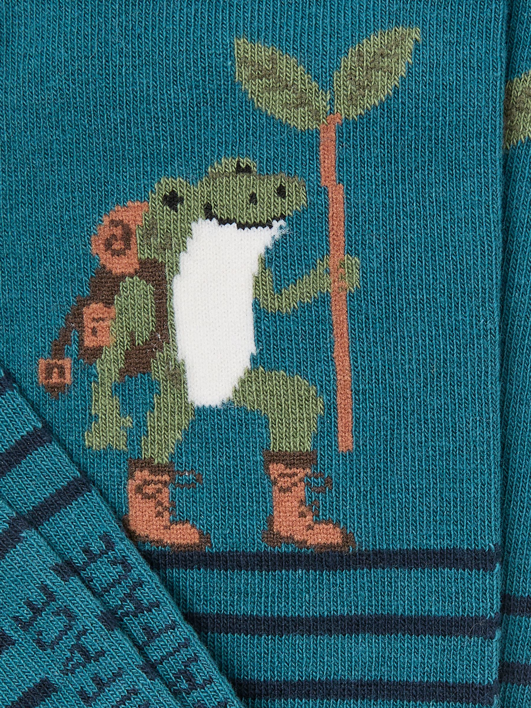 Teal Blue Hiking Frog Socks - Image 2 of 2