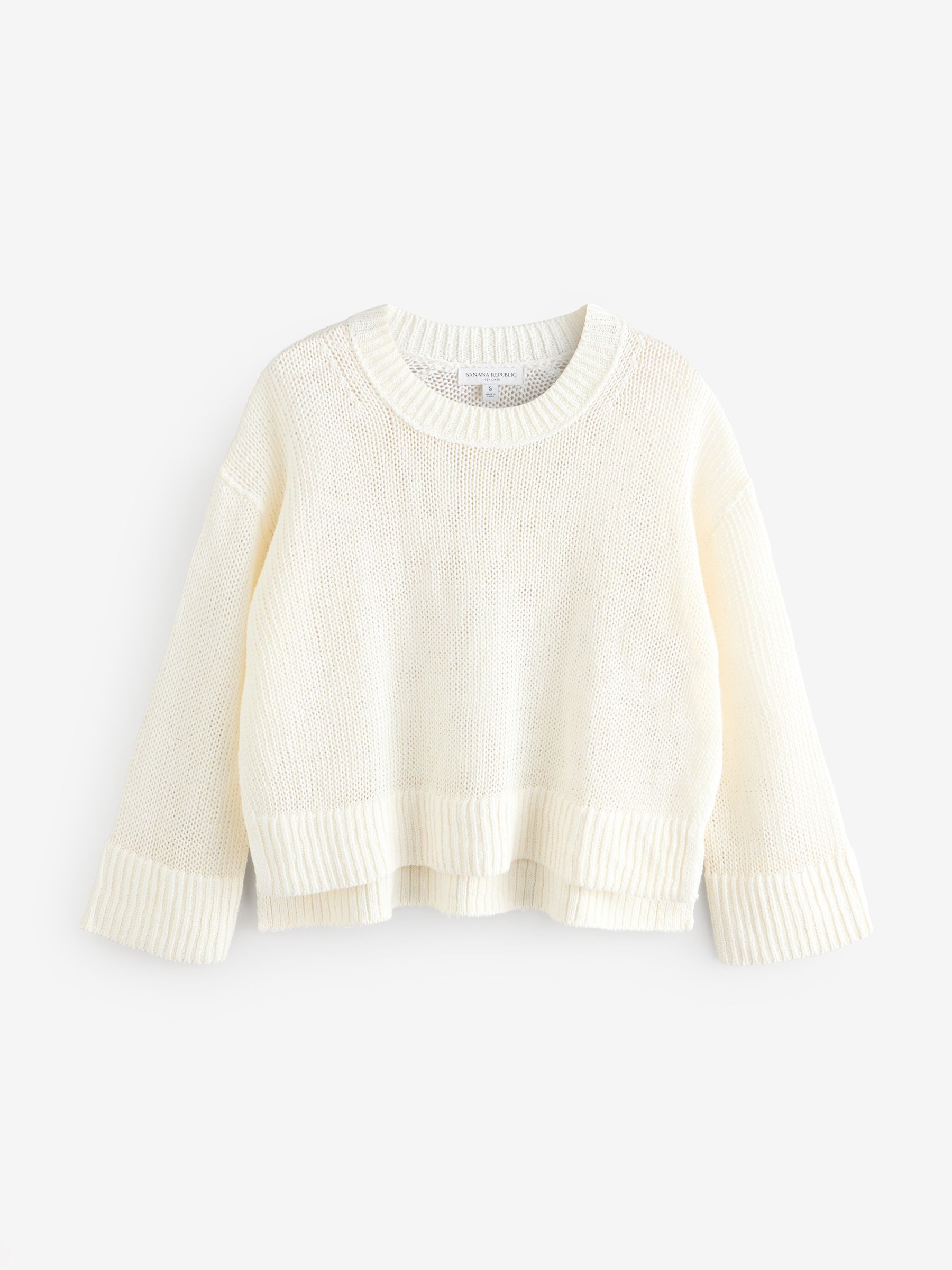 Banana Republic White Oversized Linen Jumper - Image 4 of 7
