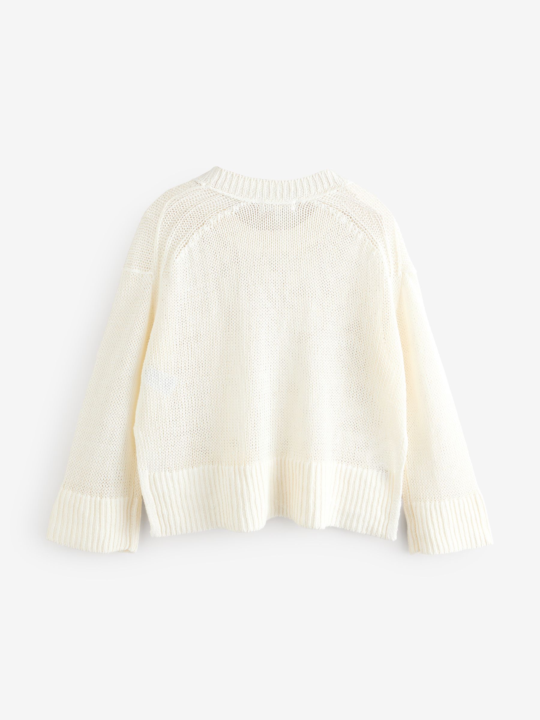 Banana Republic White Oversized Linen Jumper - Image 5 of 7