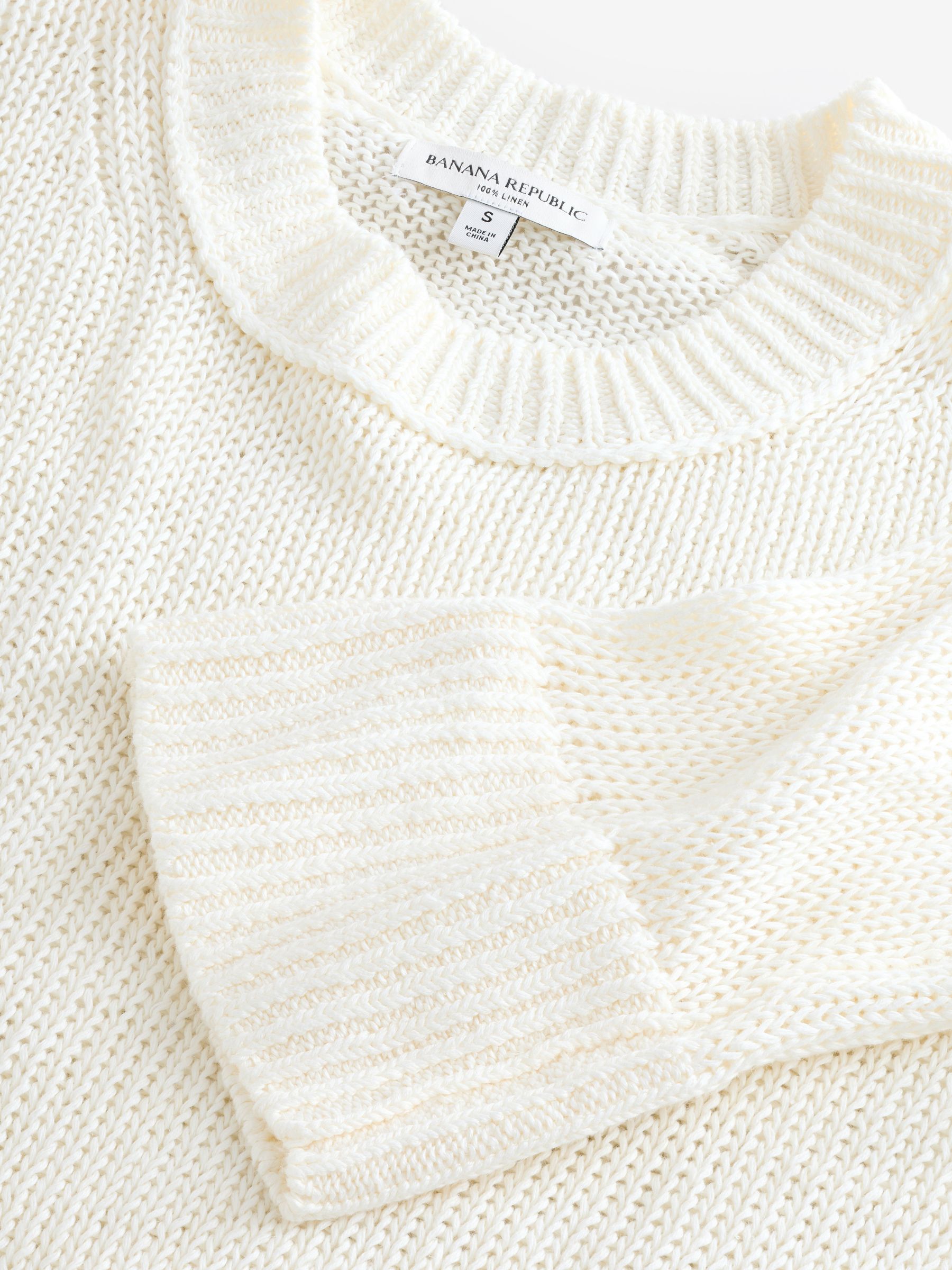 Banana Republic White Oversized Linen Jumper - Image 6 of 7