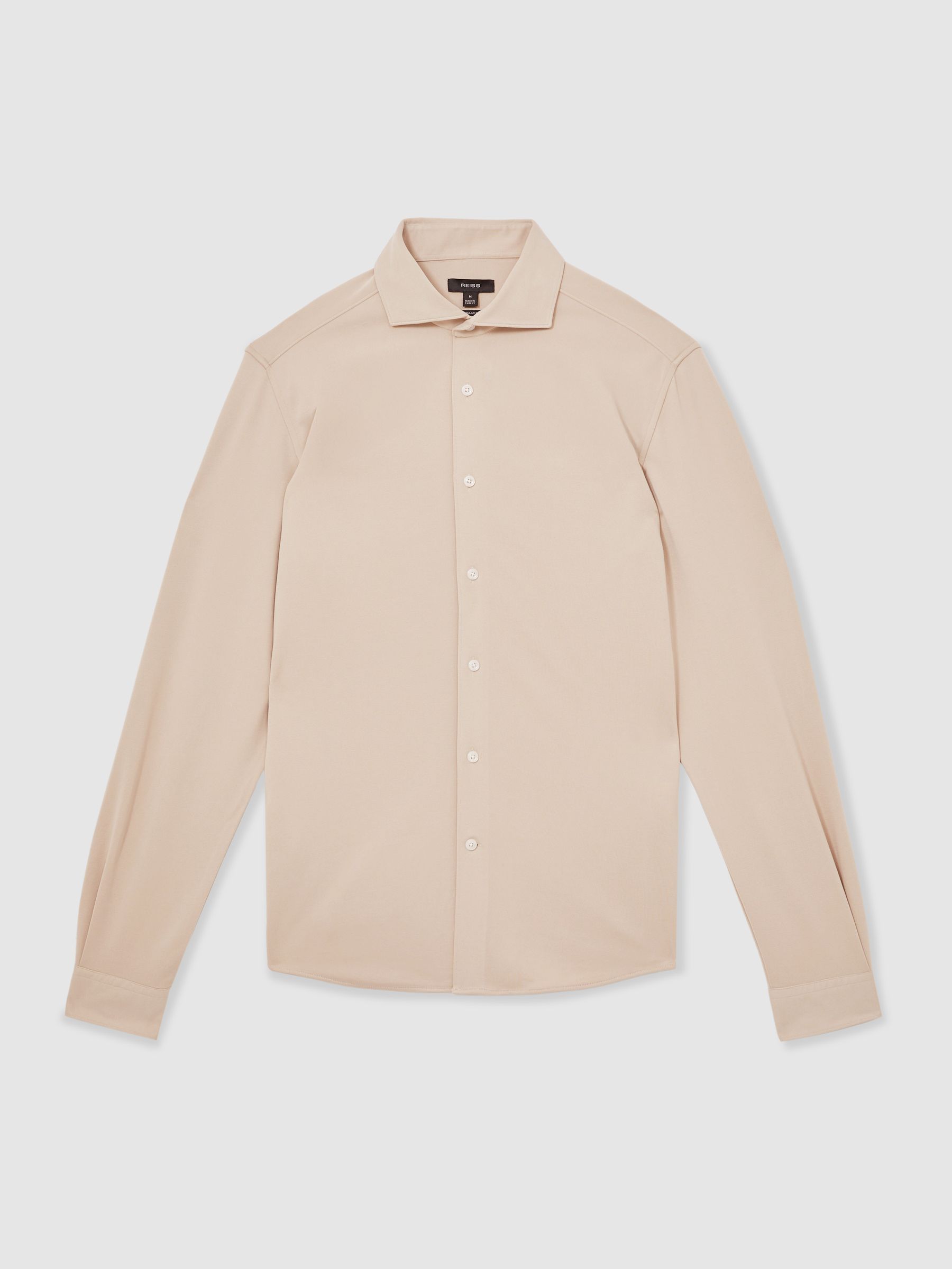 Modal Blend Cutaway Collar Shirt in Mink - Image 2 of 7