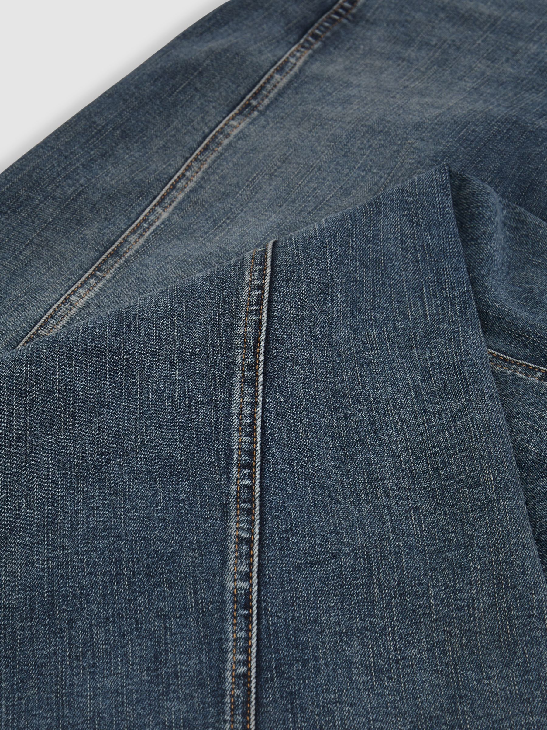 Twist Seam Wide Leg Jeans in Mid Blue - Image 6 of 6