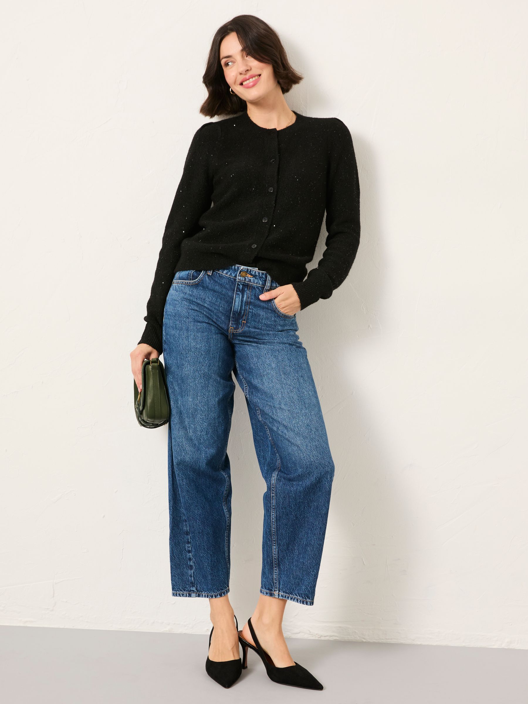 Jasmine Black Sparkle Knitted Cardigan - Image 3 of 6