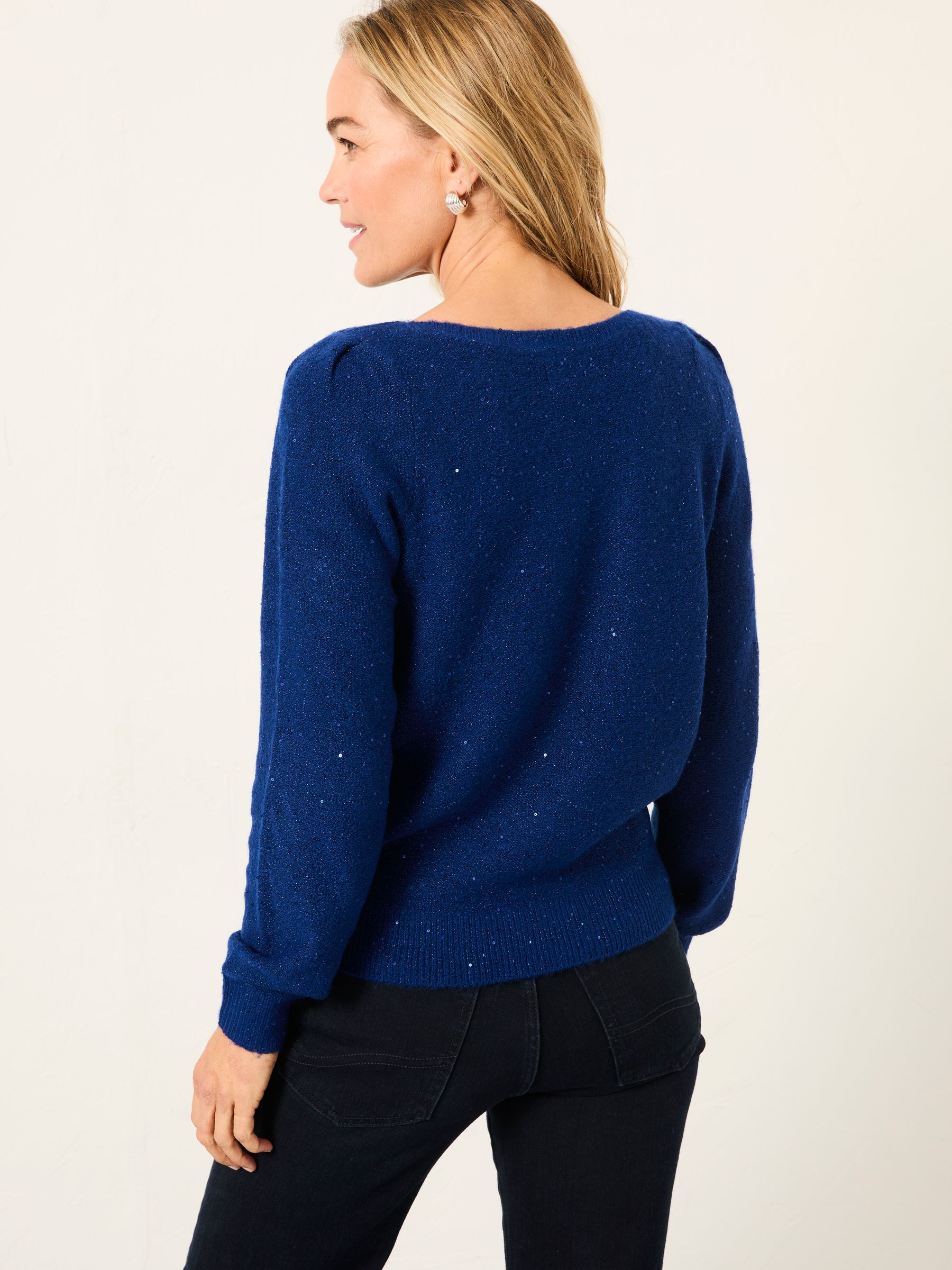 Jasmine Cobalt Blue Sparkle Knitted Jumper - Image 2 of 5
