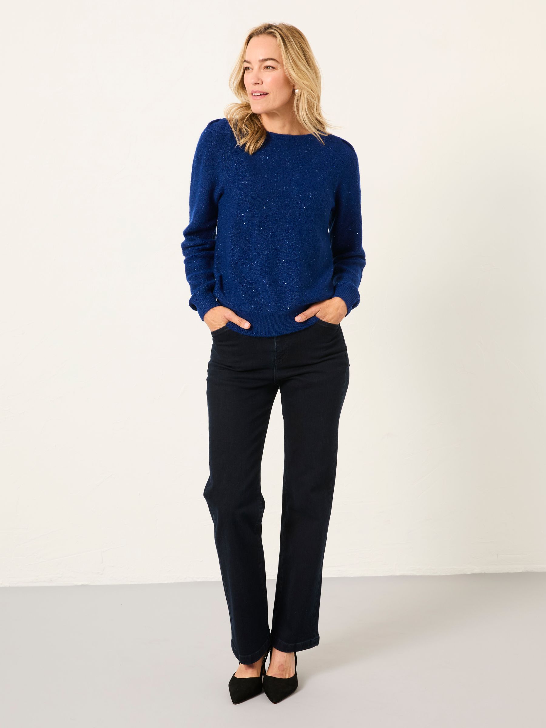 Jasmine Cobalt Blue Sparkle Knitted Jumper - Image 3 of 5