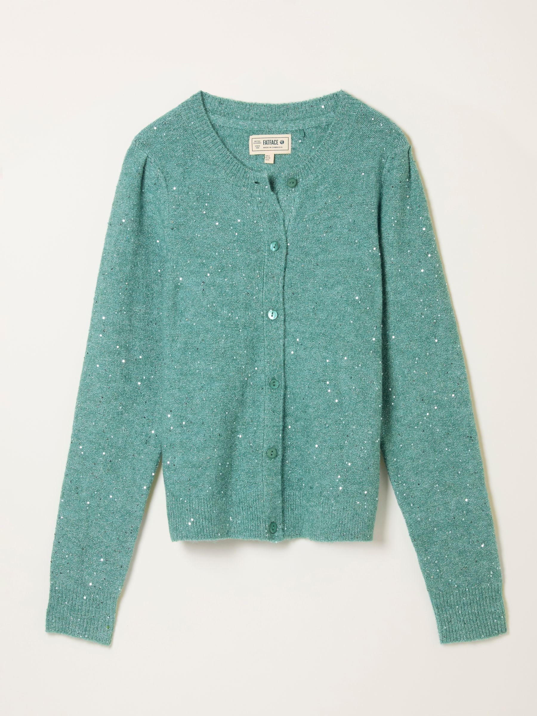 Jasmine Aqua Blue Sparkle Knitted Cardigan - Image 6 of 6