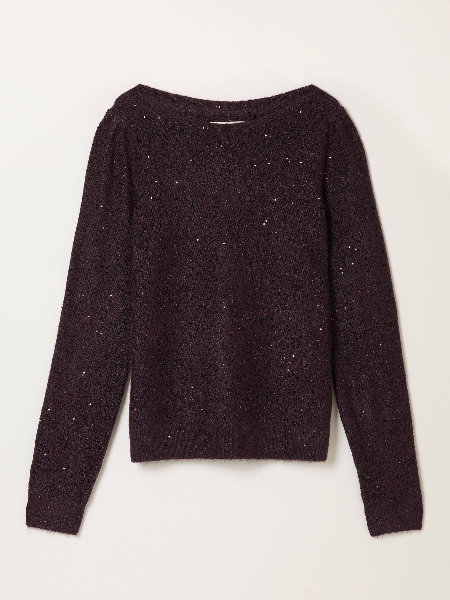 Jasmine Burgundy Red Sparkle Knitted Jumper - Image 6 of 6