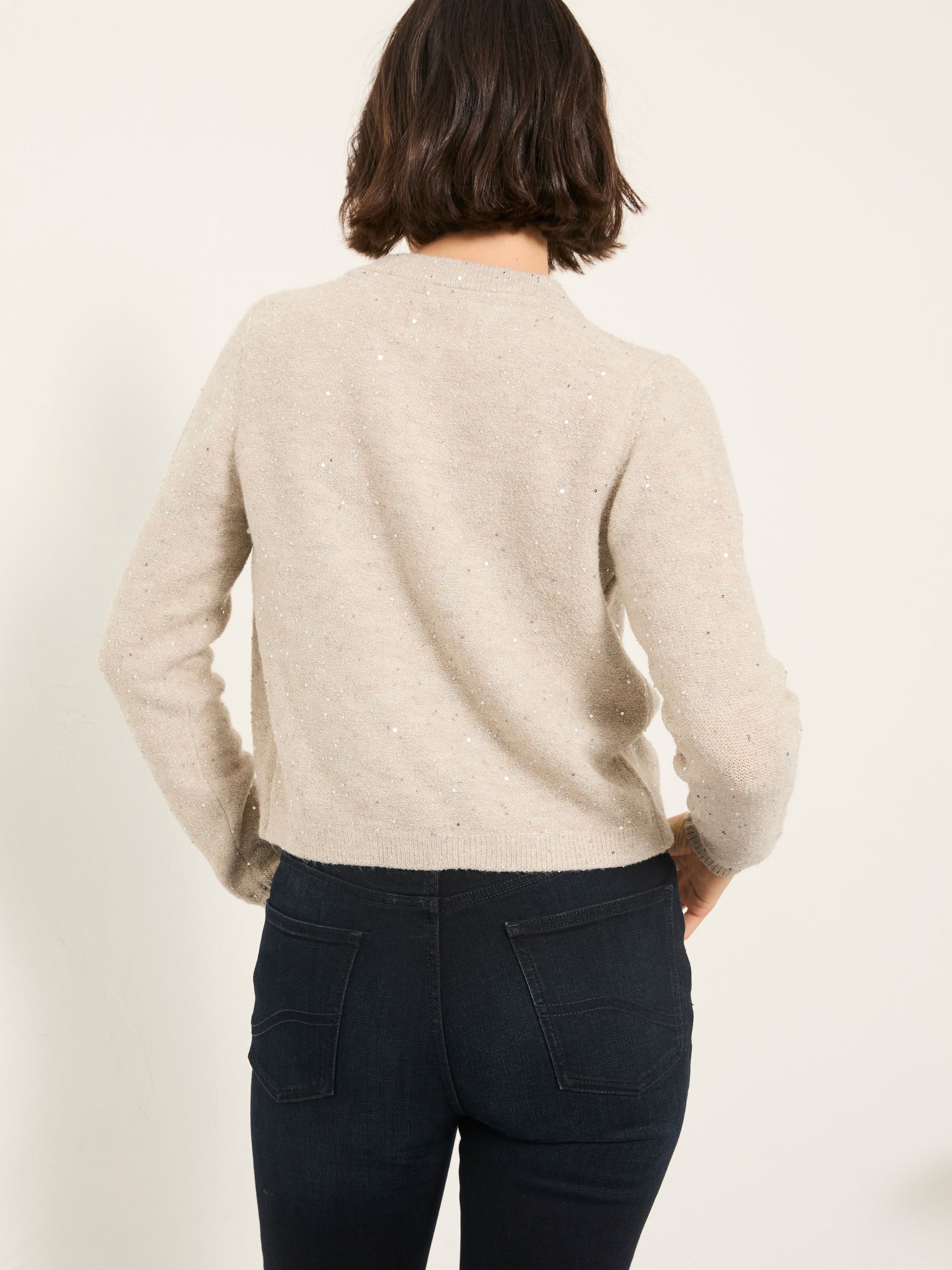 Jasmine Ivory Sparkle Tie Front Knitted Cardigan - Image 2 of 5