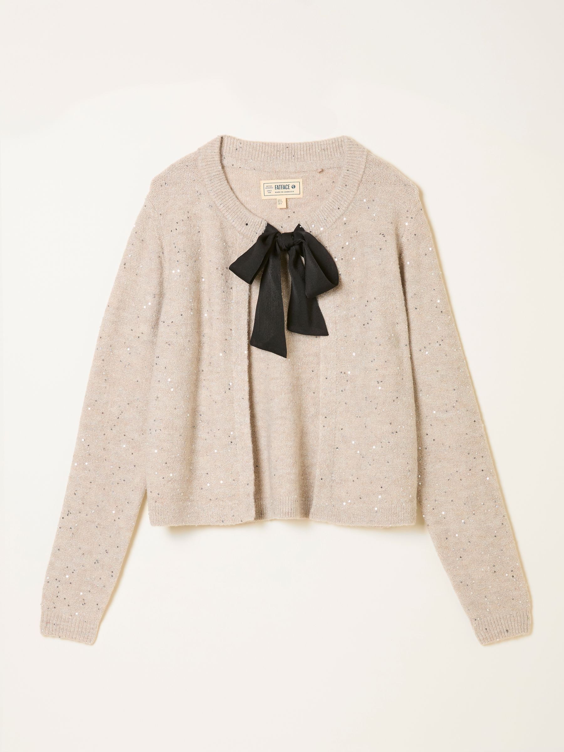 Jasmine Ivory Sparkle Tie Front Knitted Cardigan - Image 5 of 5