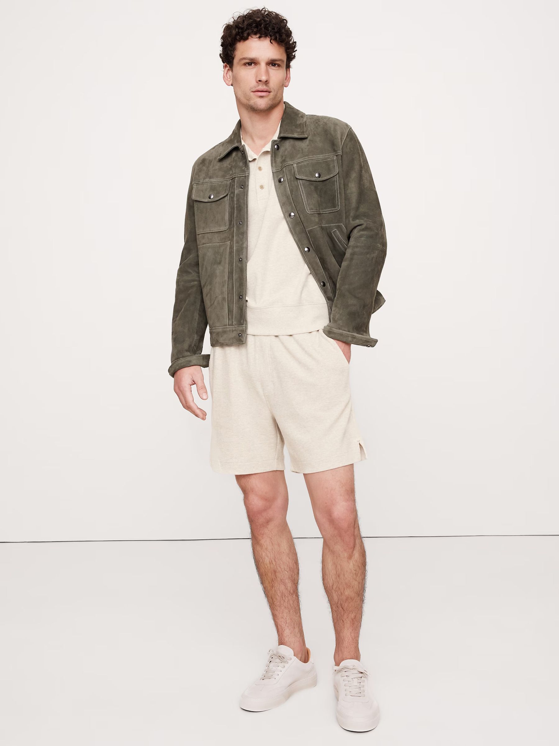 Banana Republic Beige Waffle Knit Polo Shirt - Image 4 of 5