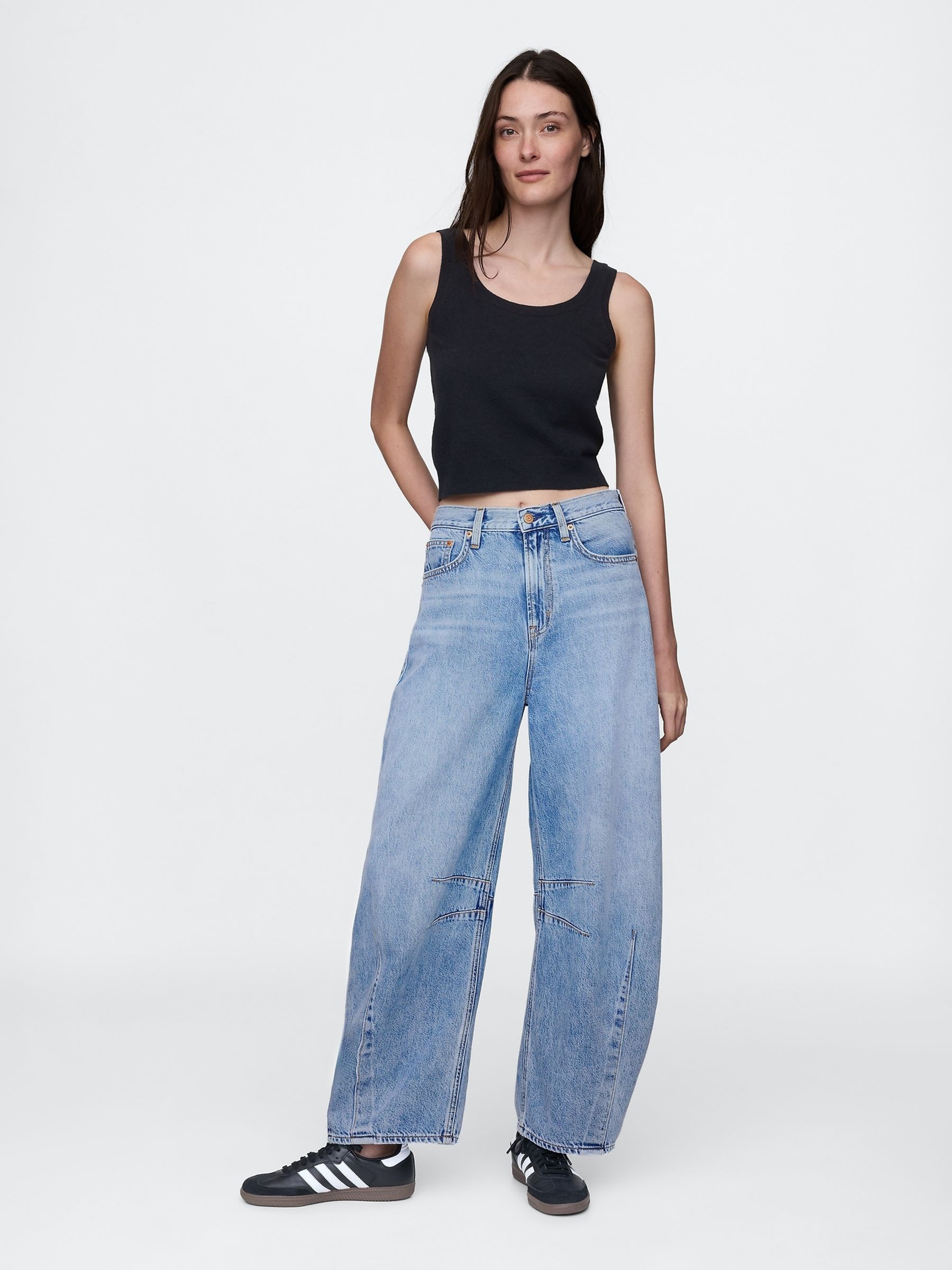 Blue High Waisted UltraSoft Horseshoe Jeans - Image 1 of 7