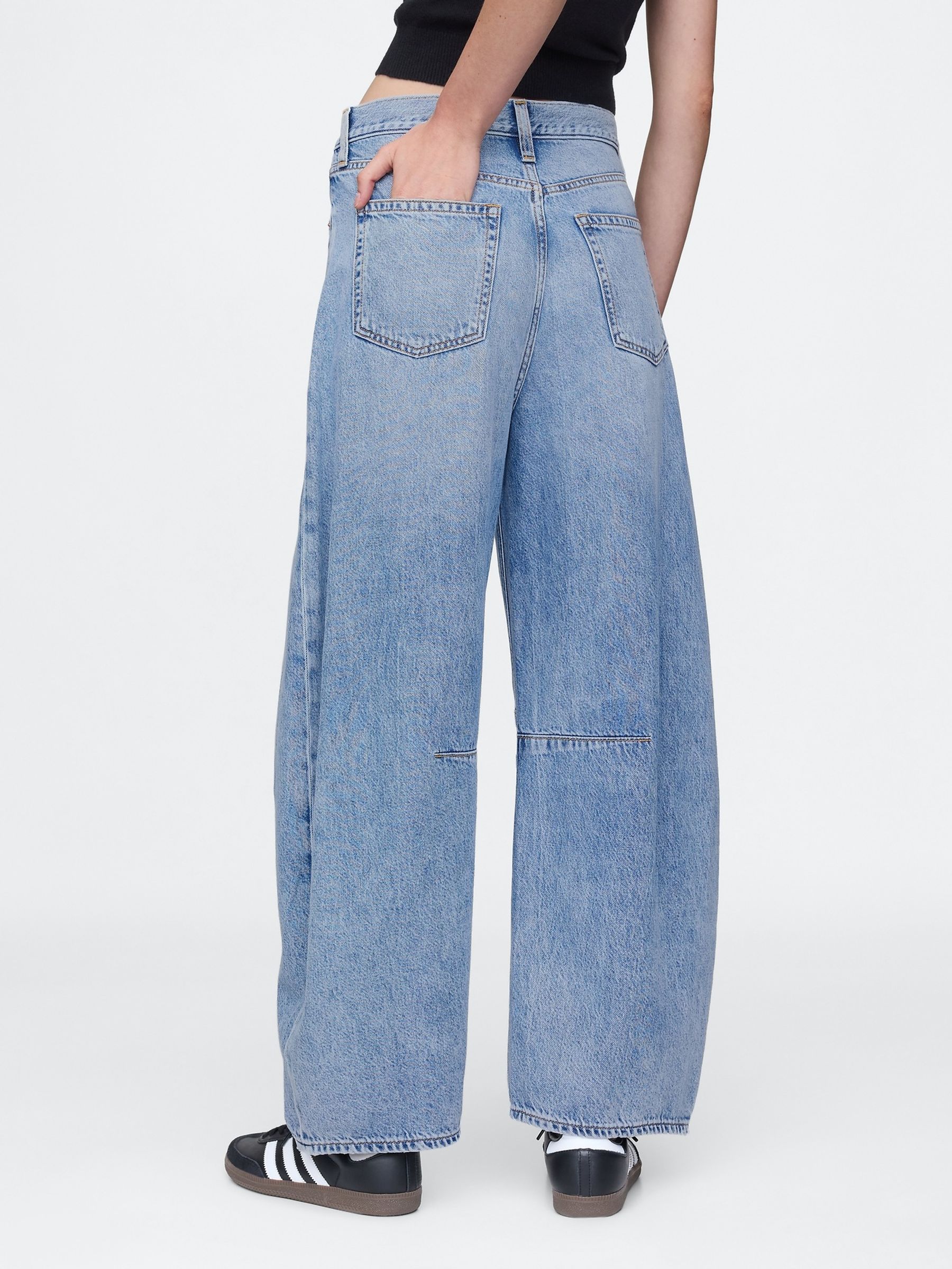 Blue High Waisted UltraSoft Horseshoe Jeans - Image 4 of 7
