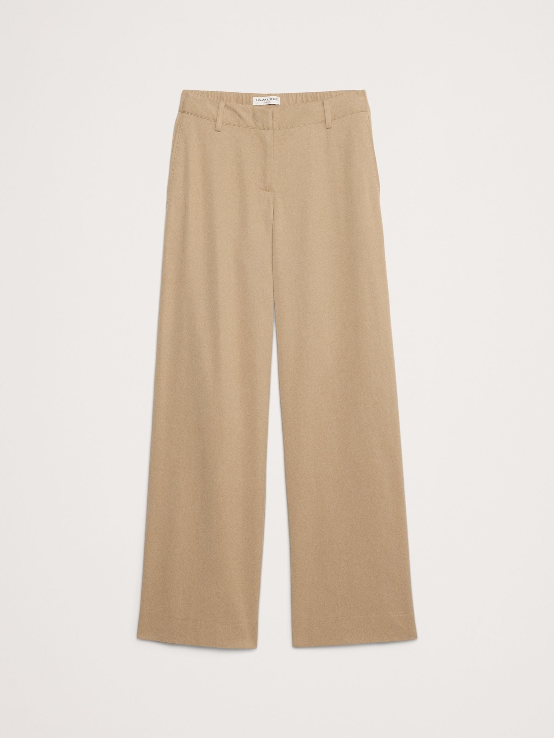 Banana Republic Beige Everyday Mid Rise Wide-Leg Trousers | Gap