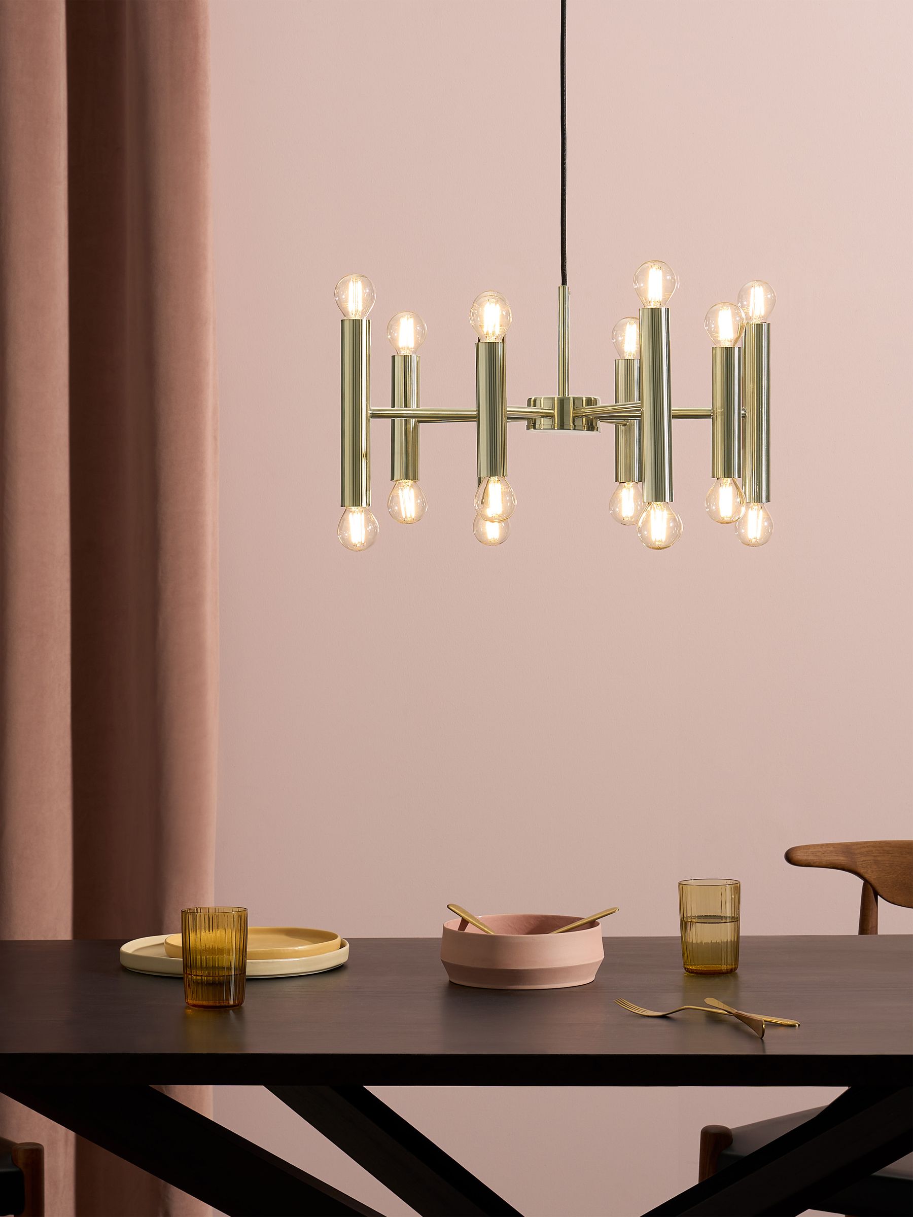 Bell Chandelier Ceiling Light in Brass - Image 1 of 6
