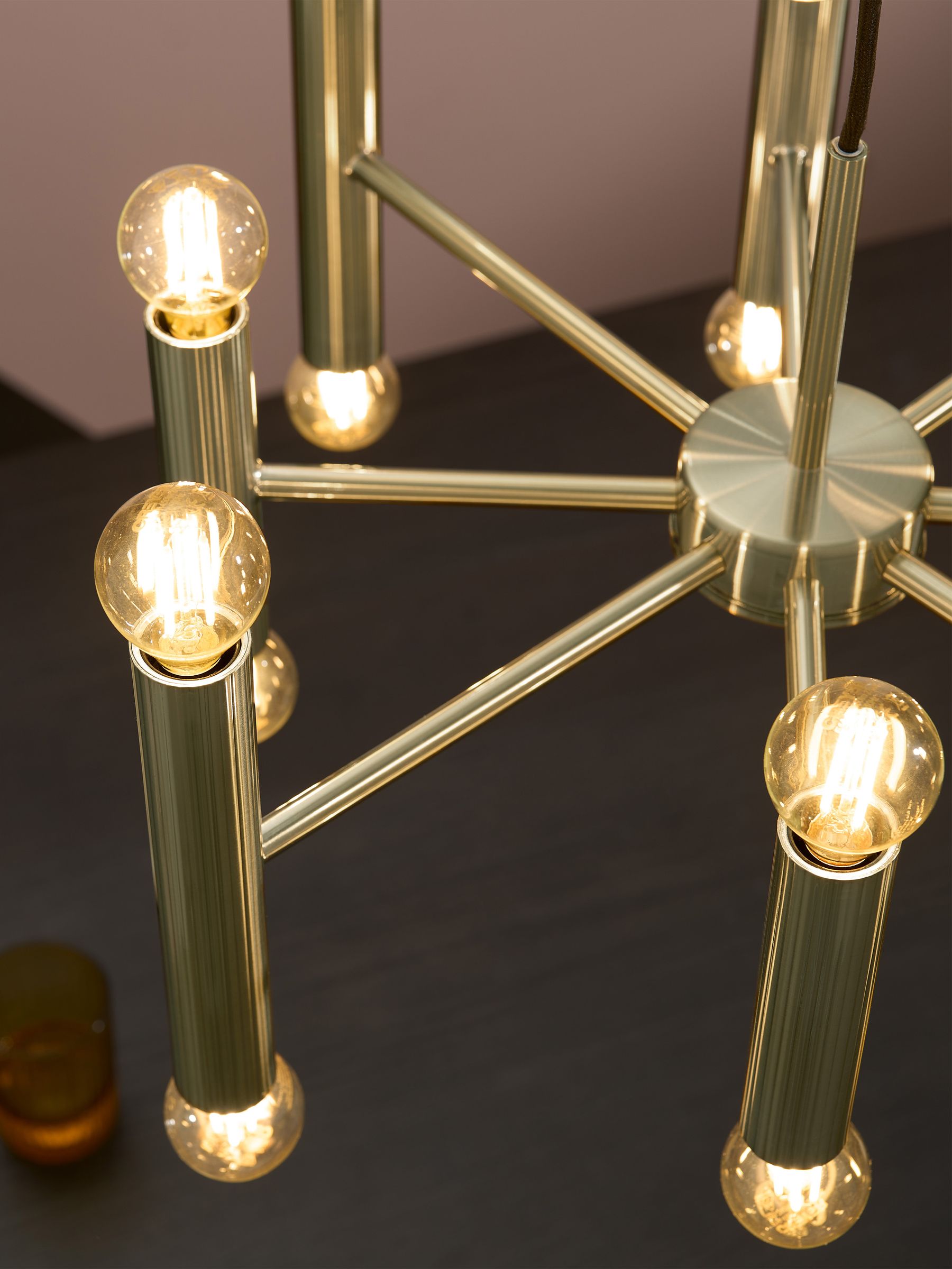 Bell Chandelier Ceiling Light in Brass - Image 3 of 6