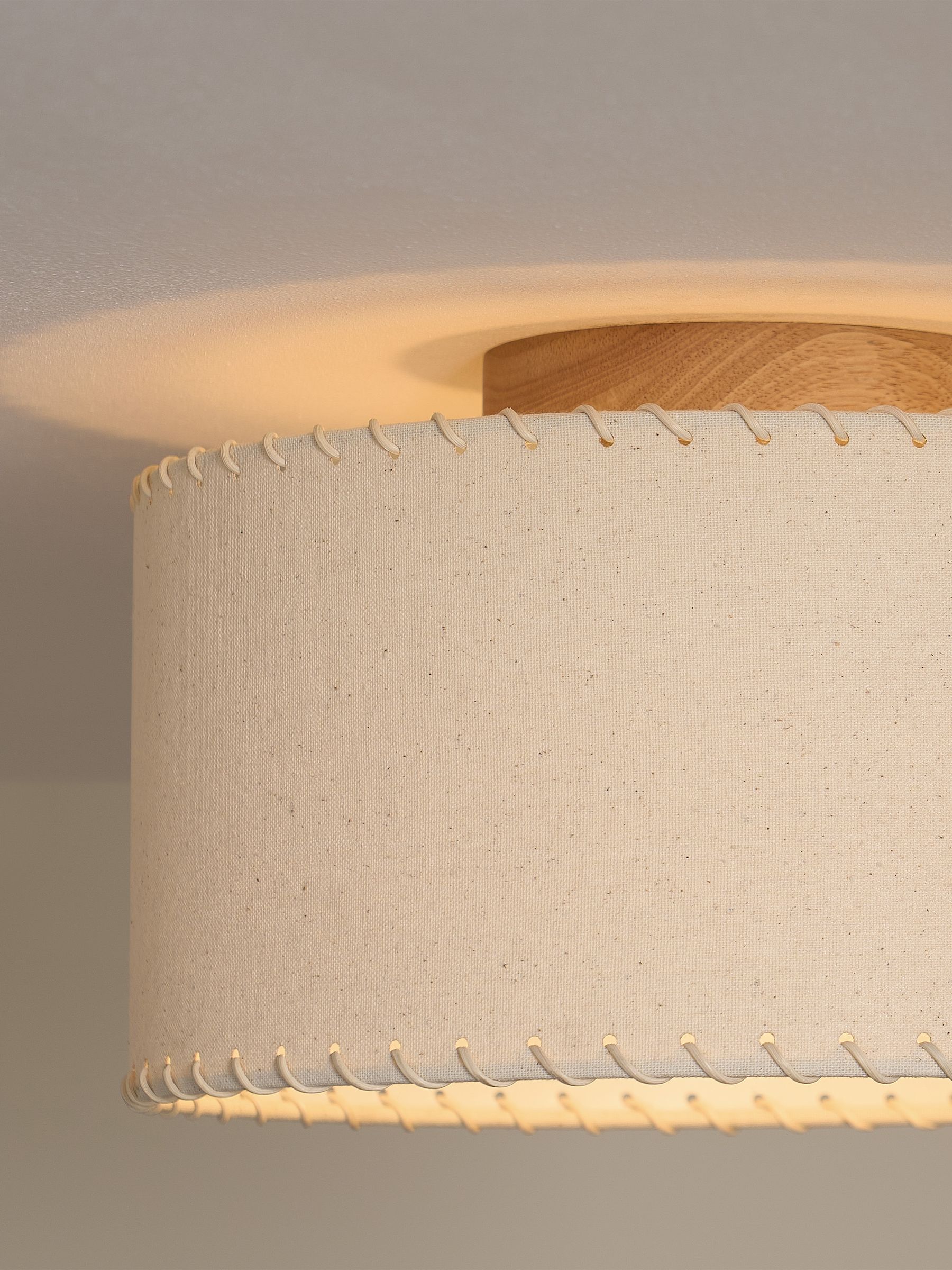 Neutra Flush Light in Cream/Wood - Image 2 of 6