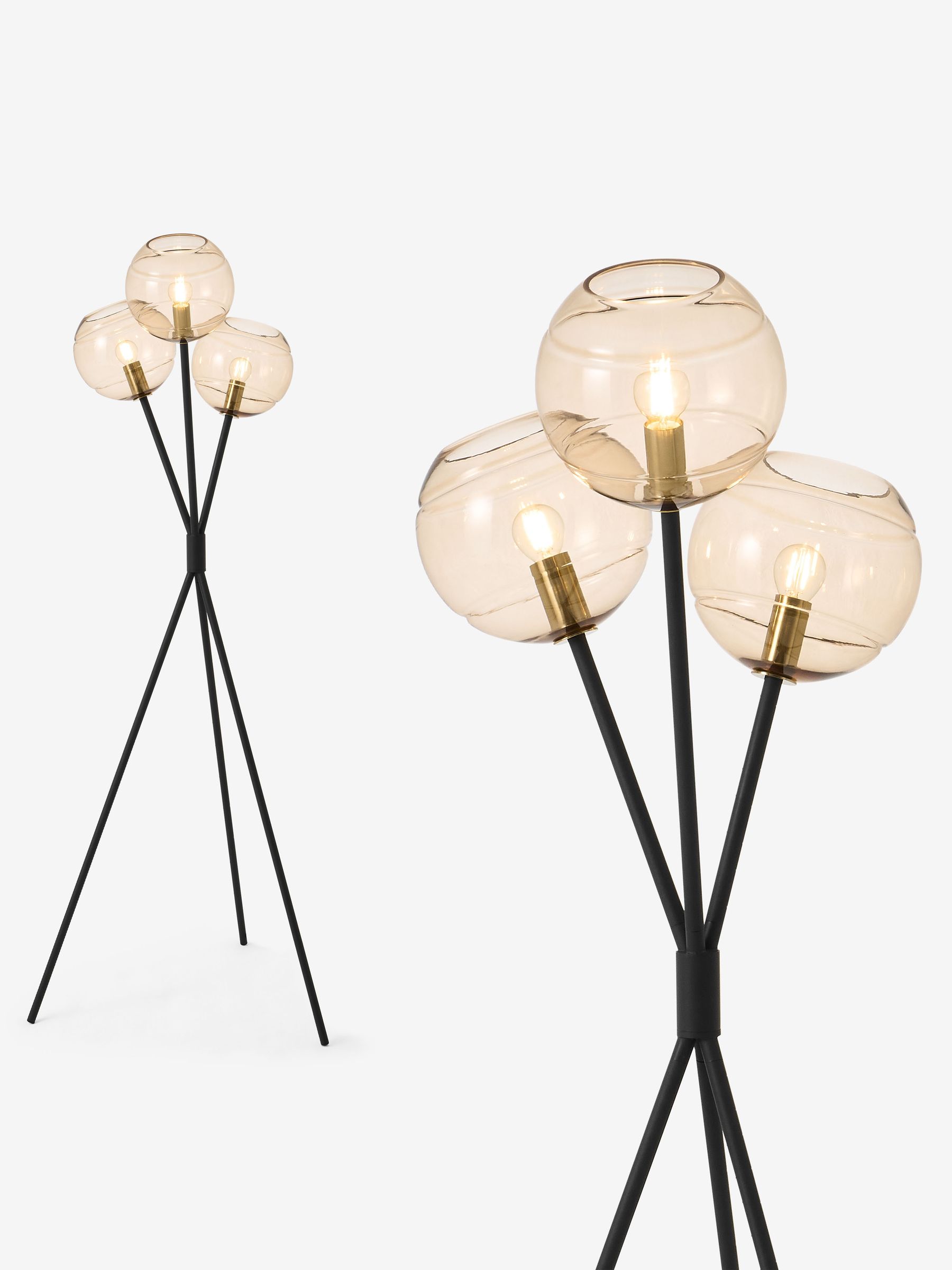 Mika Floor Lamp in Black/Champagne - Image 4 of 7
