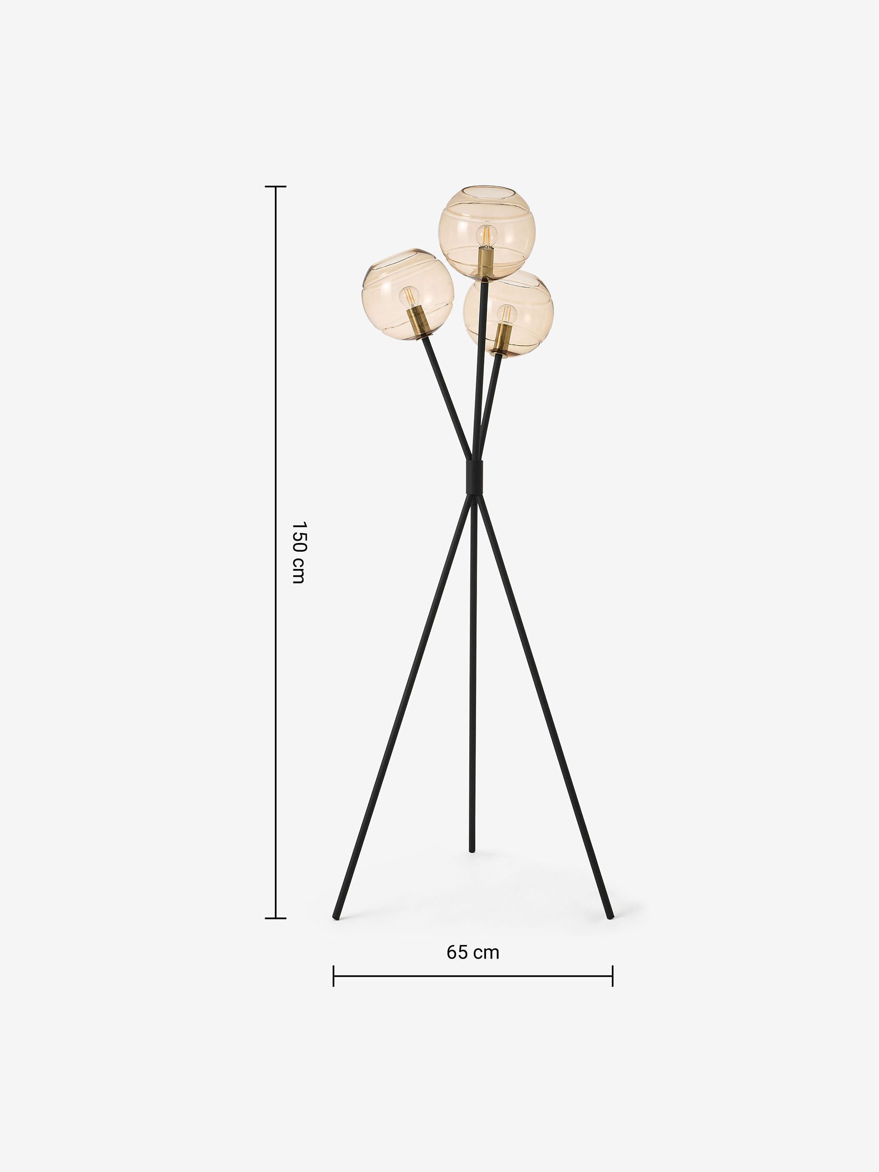 Mika Floor Lamp in Black/Champagne - Image 7 of 7