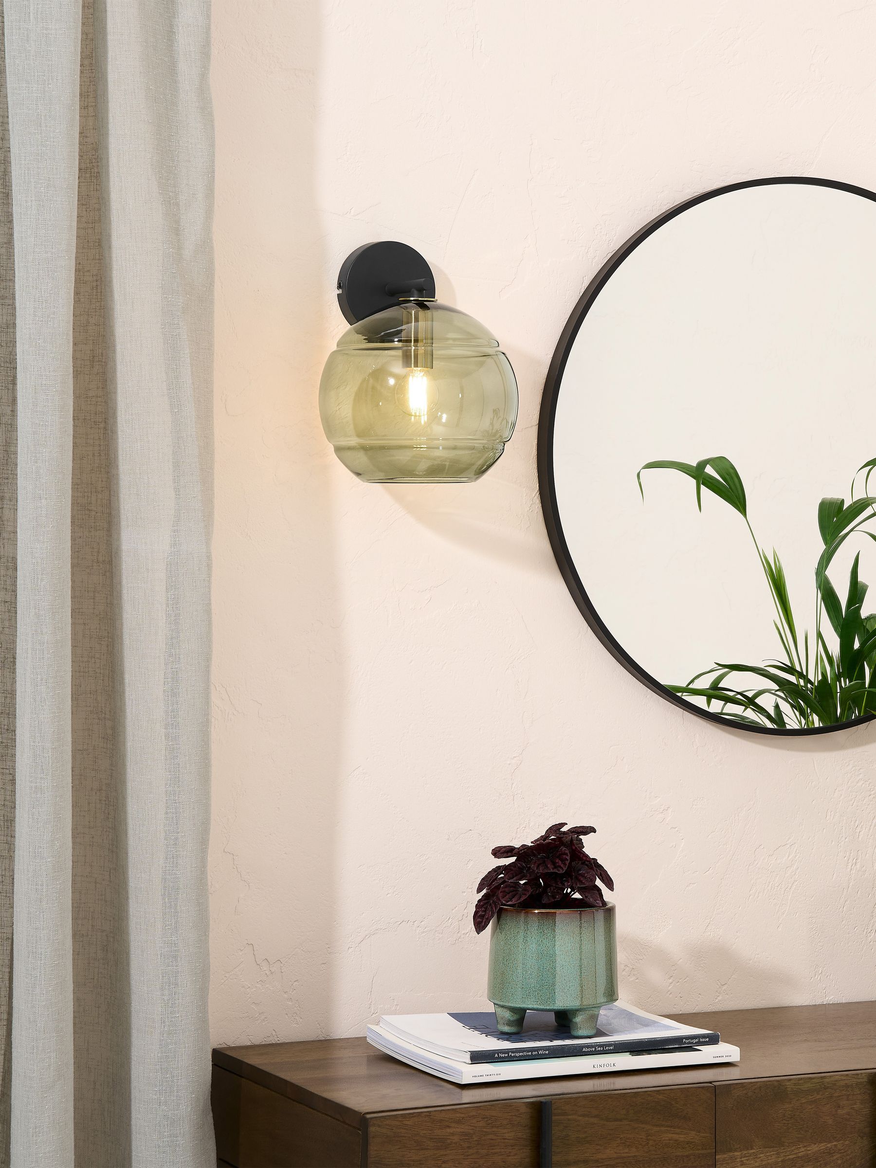 Mika Wall Light in Black/Green - Image 1 of 6