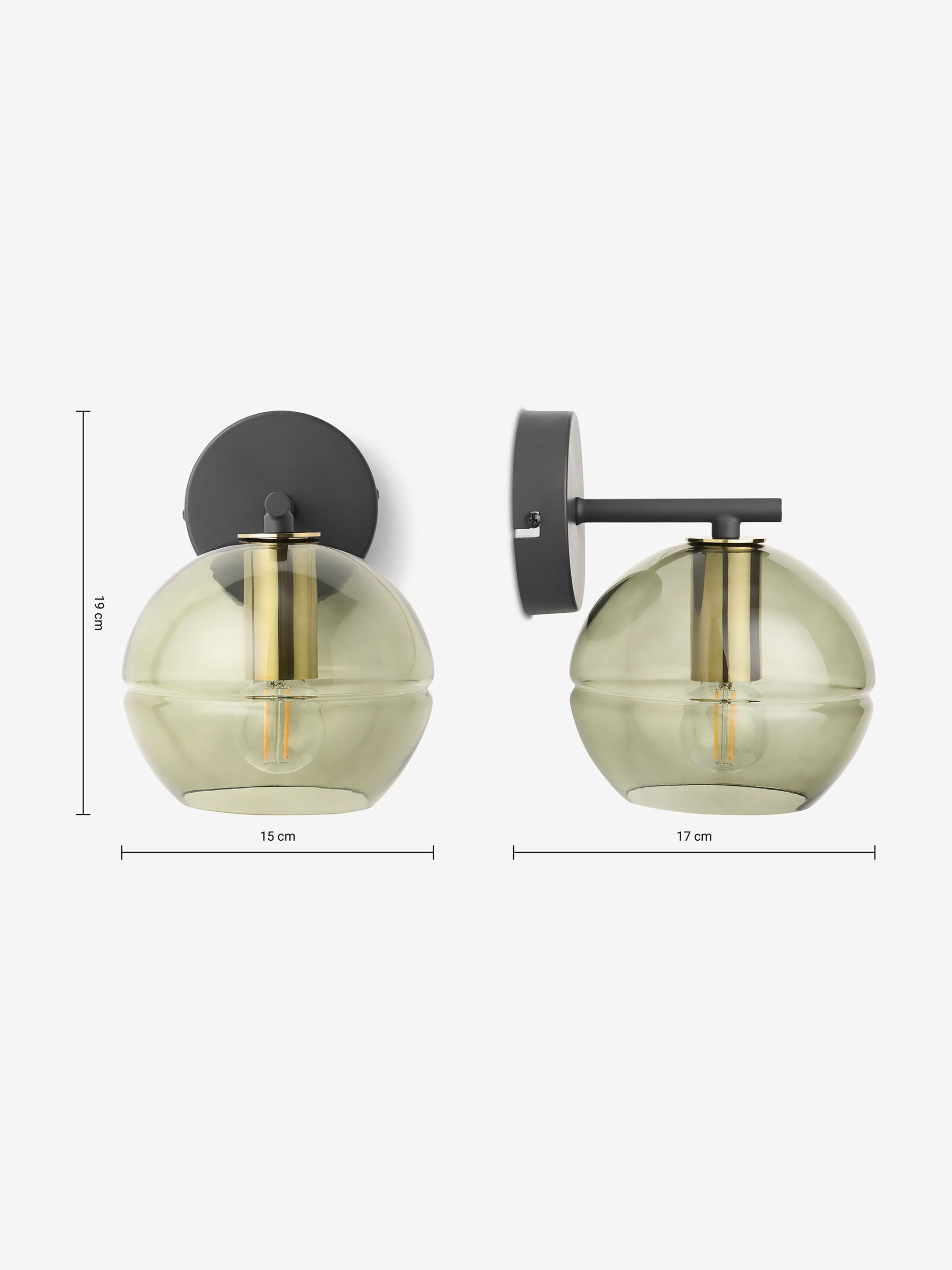 Mika Wall Light in Black/Green - Image 3 of 6