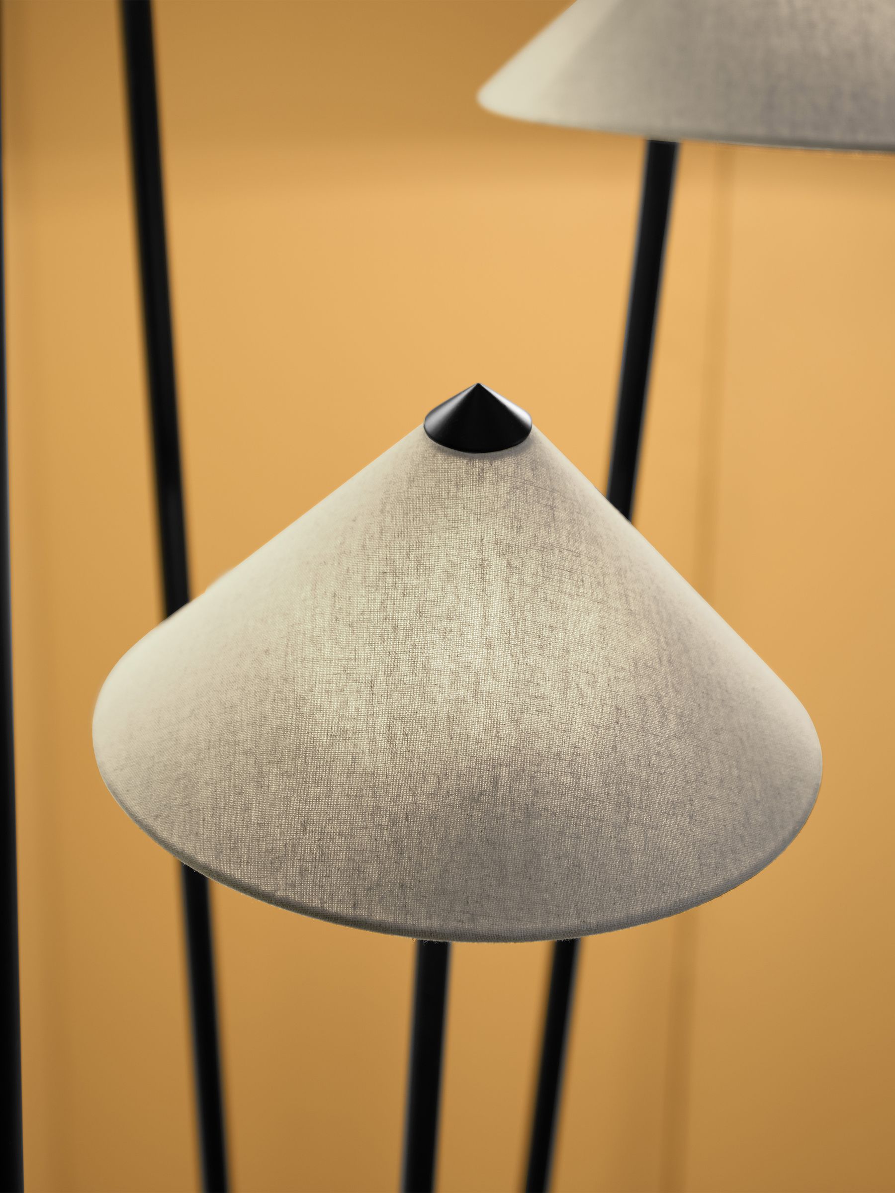 Miko Floor Lamp in Black/Nude - Image 4 of 8