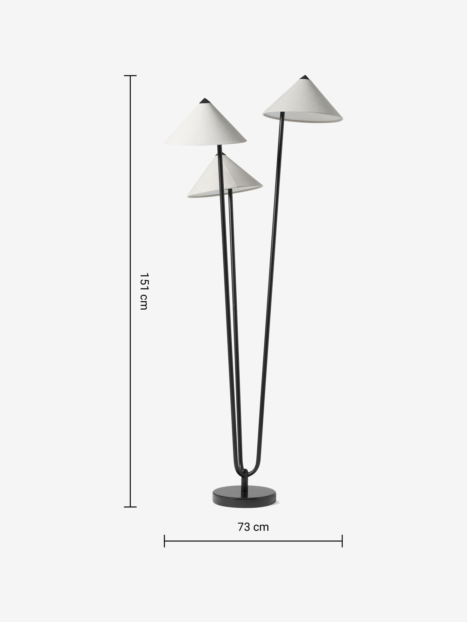 Miko Floor Lamp in Black/Nude - Image 8 of 8