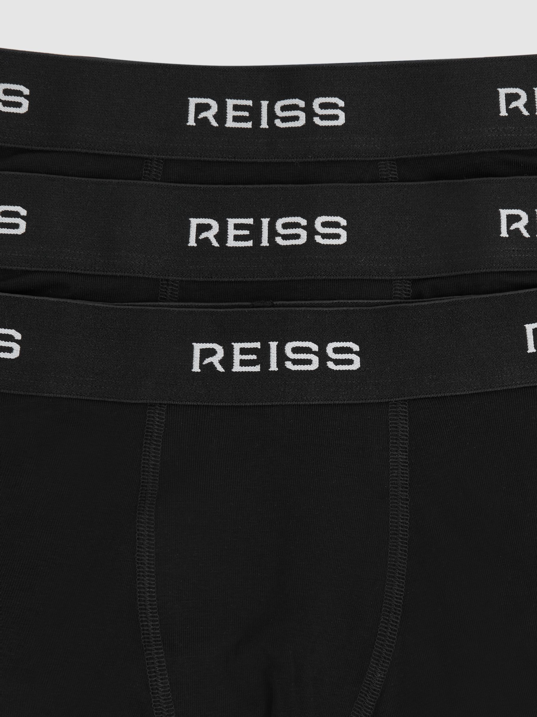 3-9 yrs Stretch-Cotton Logo-Waistband Boxer Shorts 3 Pack in Black - Image 2 of 2