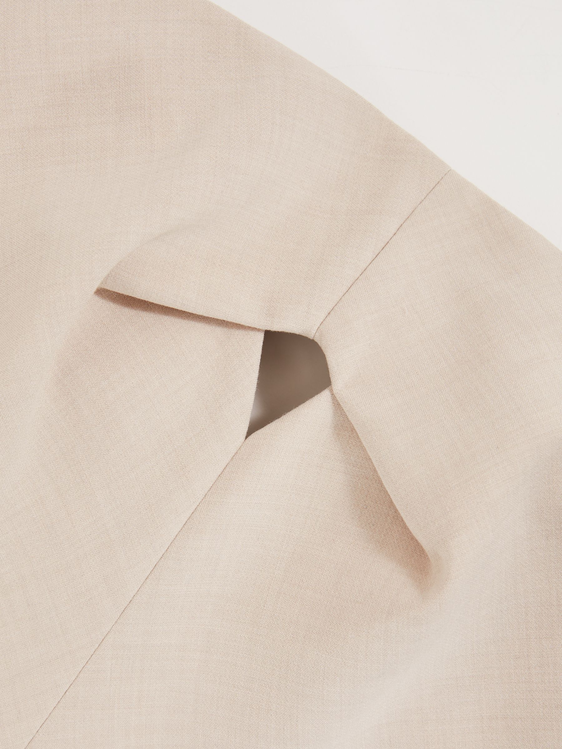 Reiss Double Strap Cut Out Midi Dress in Stone Neutral | REISS