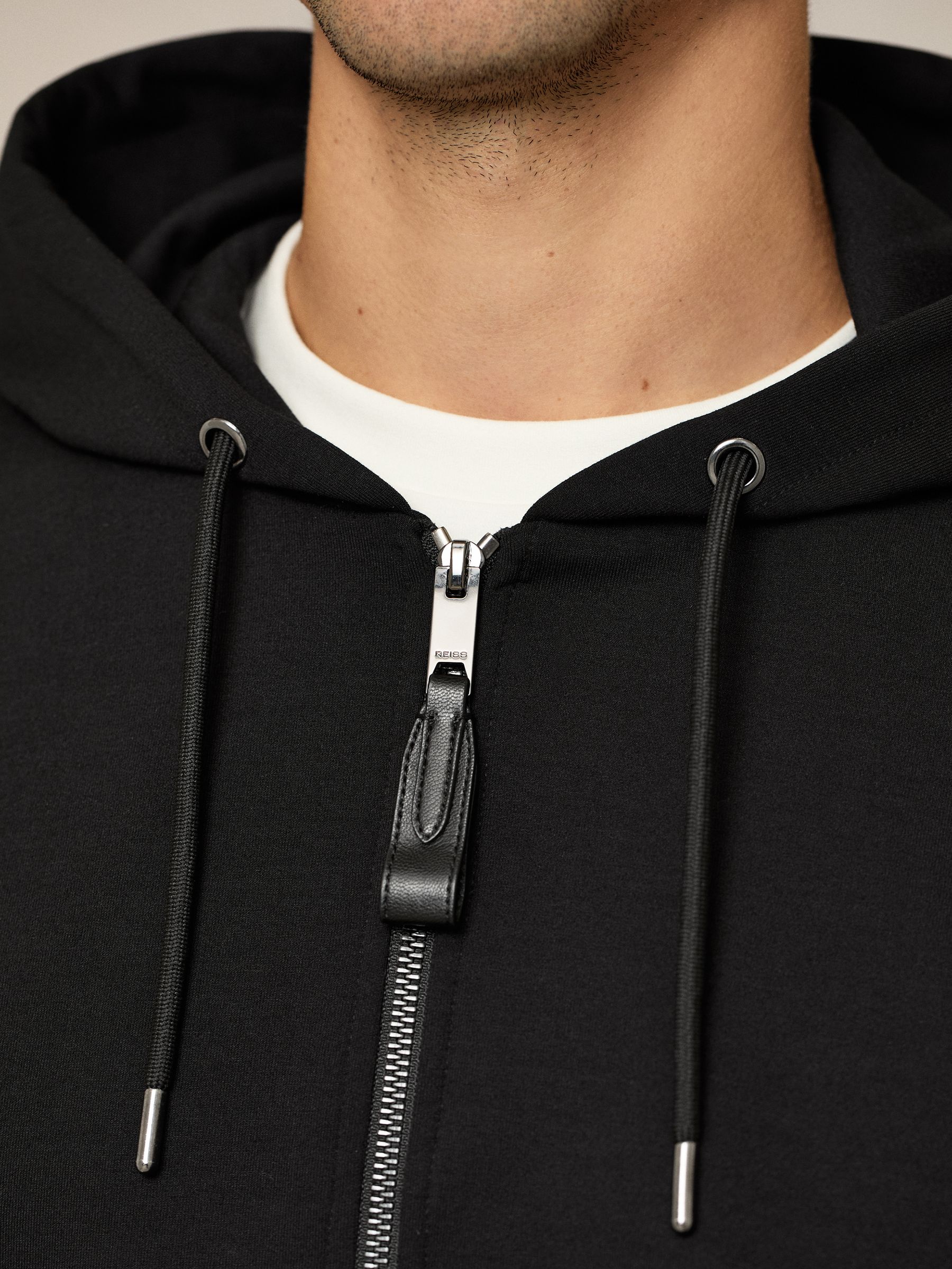 Interlock Zip-Through Hoodie in Black - image 3