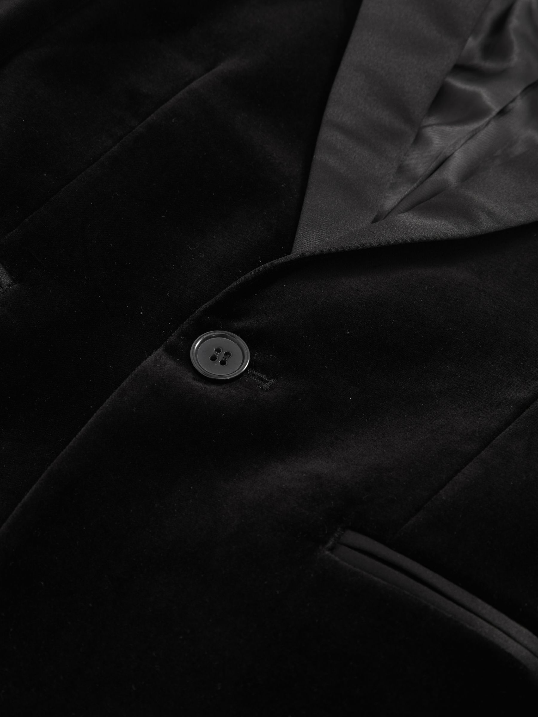 9-13 yrs Single-Breasted Velvet Blazer in Black - Image 5 of 5