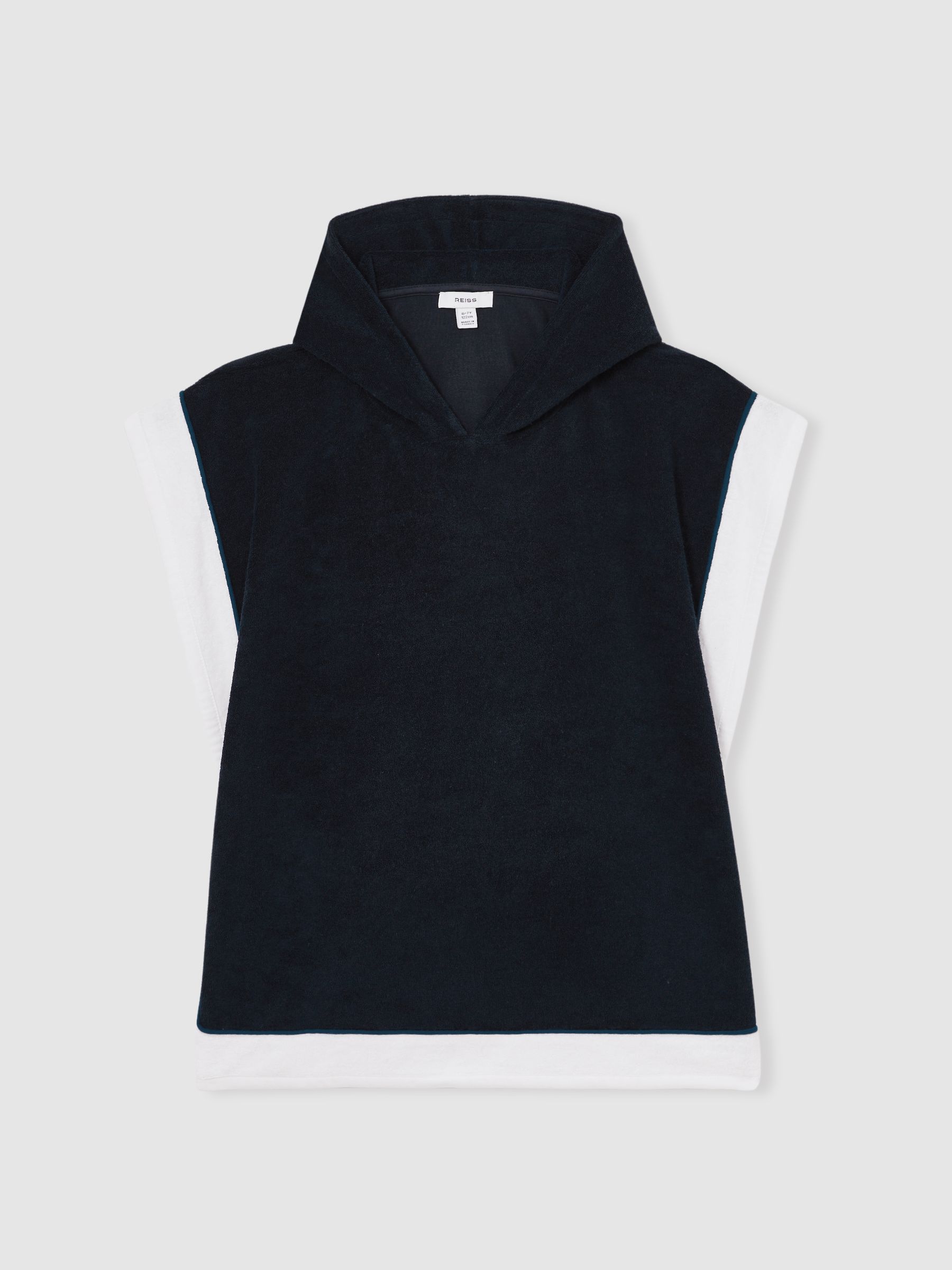 Colour-Block Hooded Towel in Navy/Blue/White - Image 2 of 4