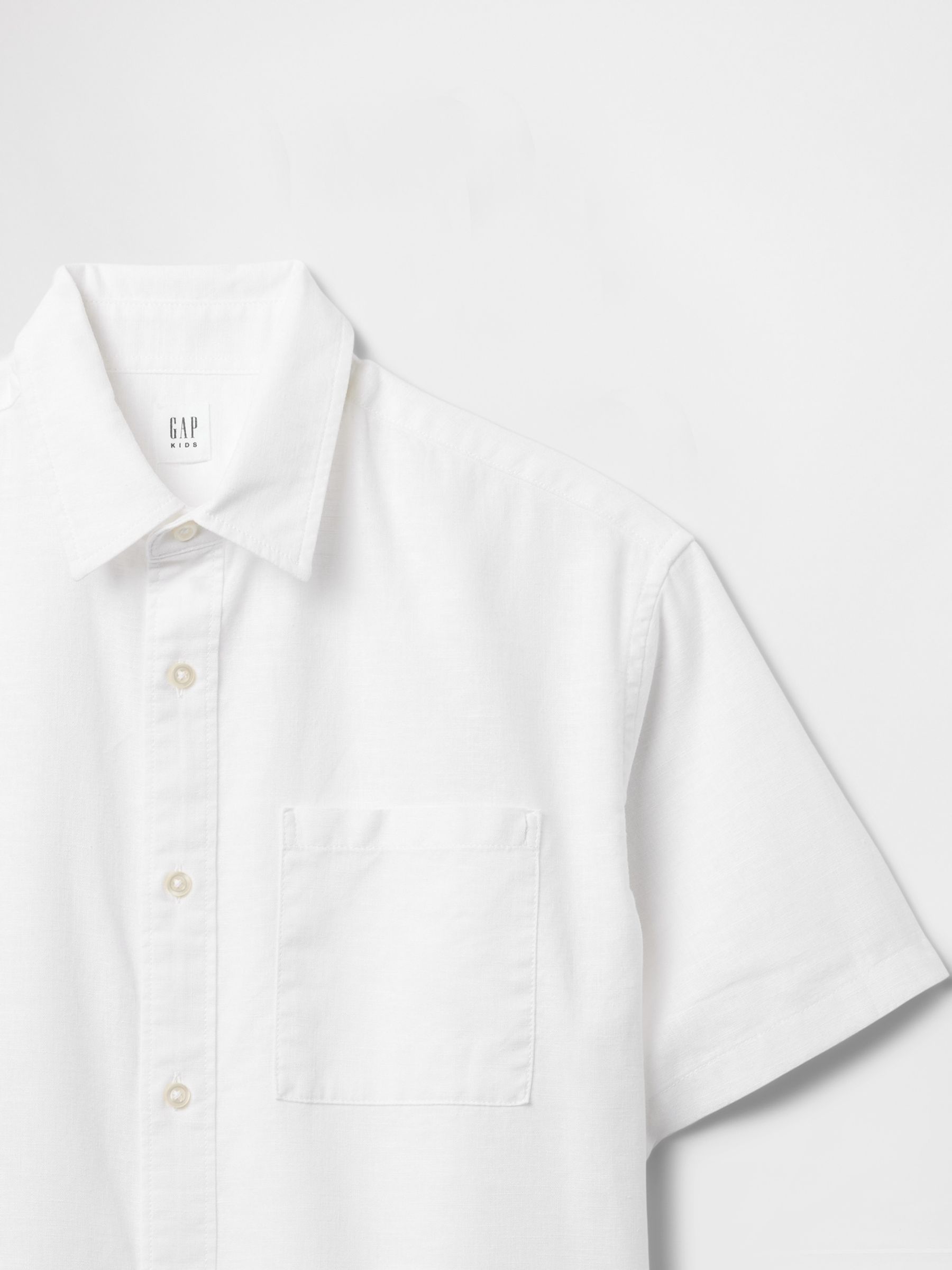 White Linen-Cotton Relaxed Shirt (4-13yrs) - Image 5 of 5