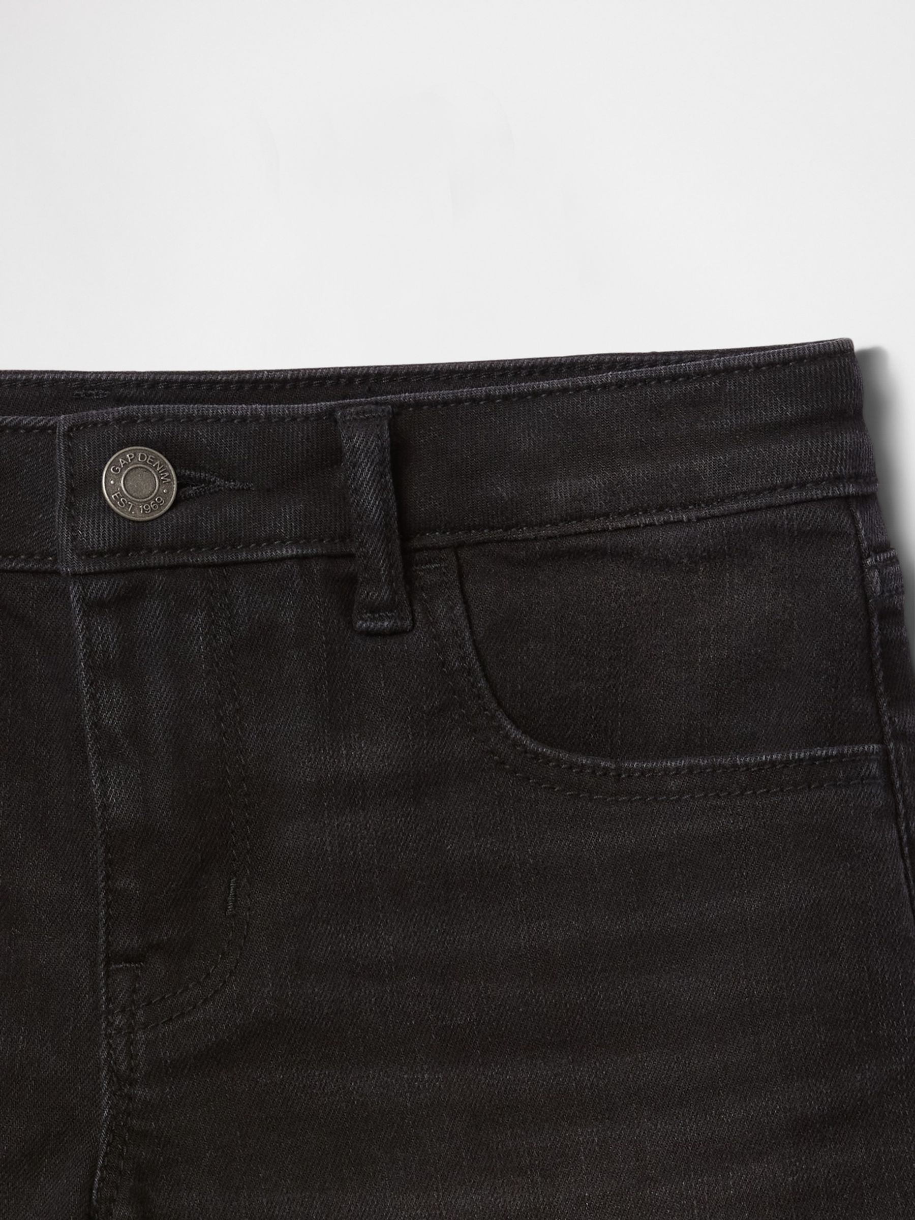 Black Midi Denim Shorts (5-13yrs) - Image 5 of 5
