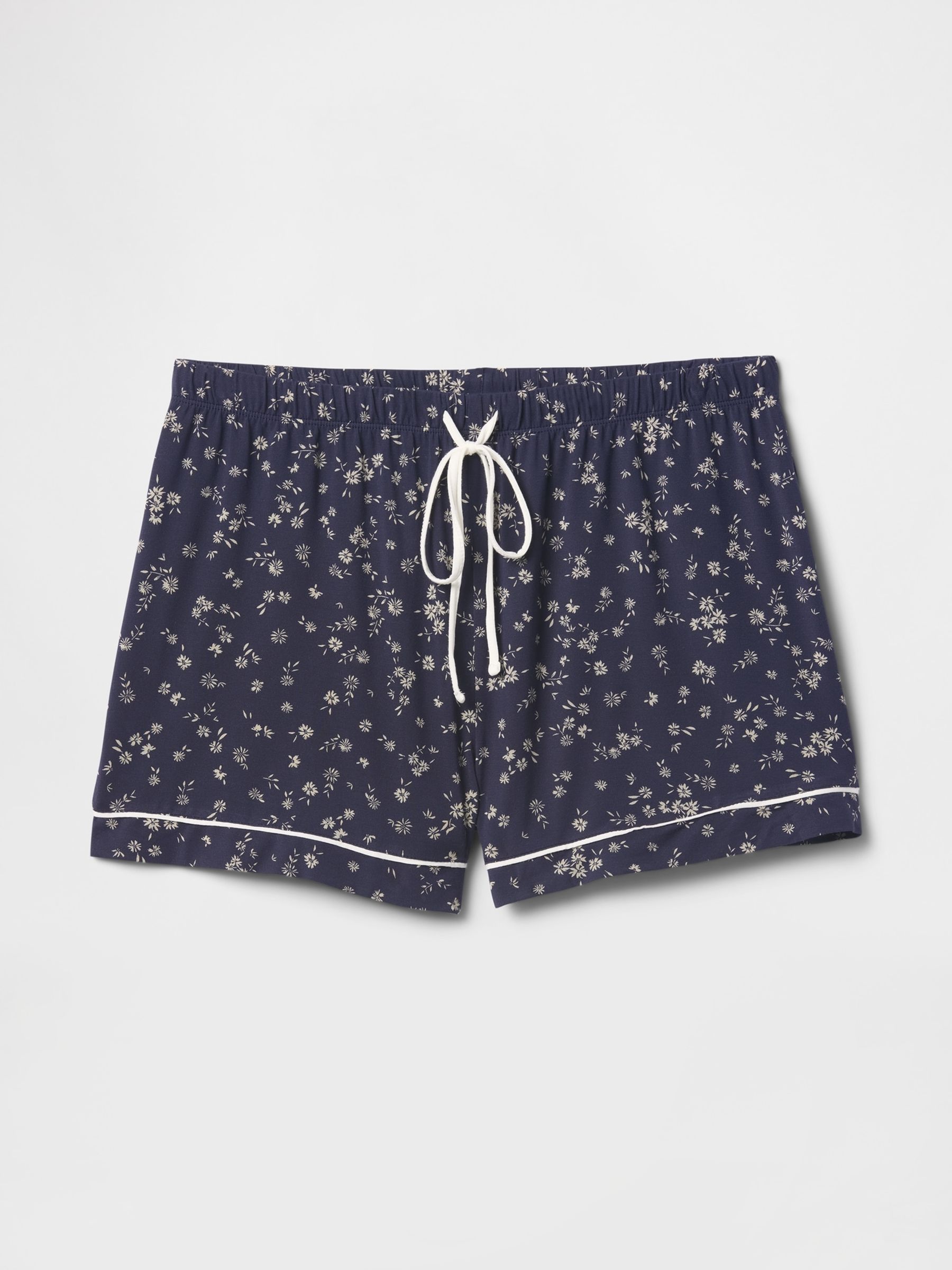 Navy Blue Floral Modal Pyjama Shorts - Image 3 of 4