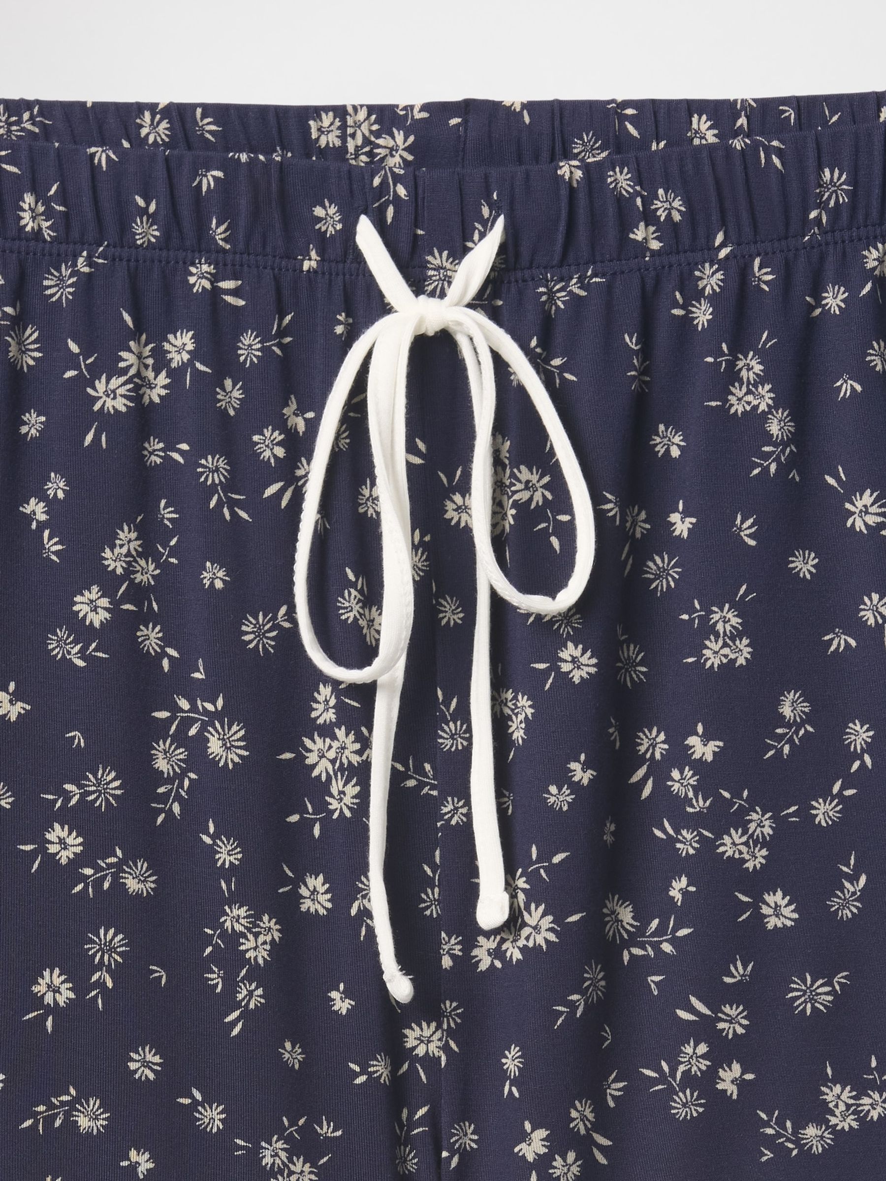 Navy Blue Floral Modal Pyjama Shorts - Image 4 of 4
