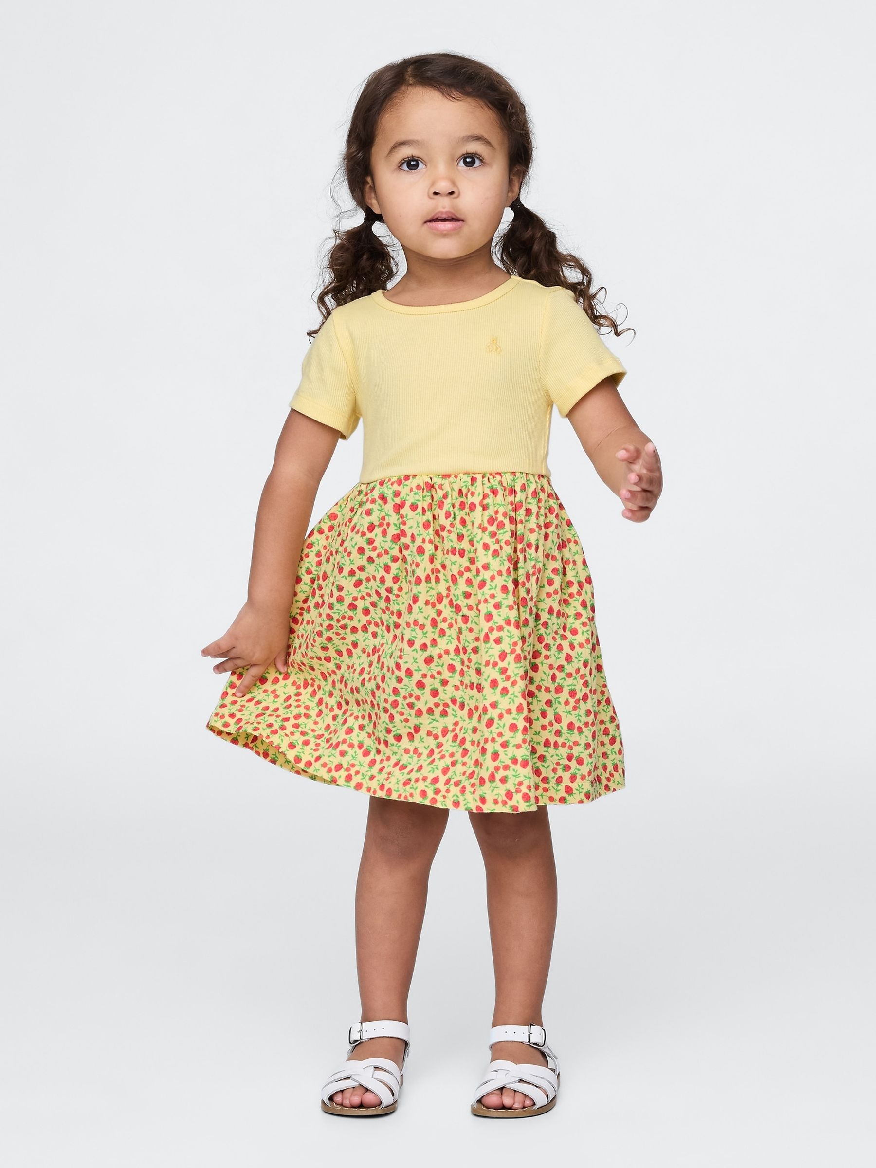 Yellow Floral Skater Dress (6mths-5yrs) - Image 1 of 3