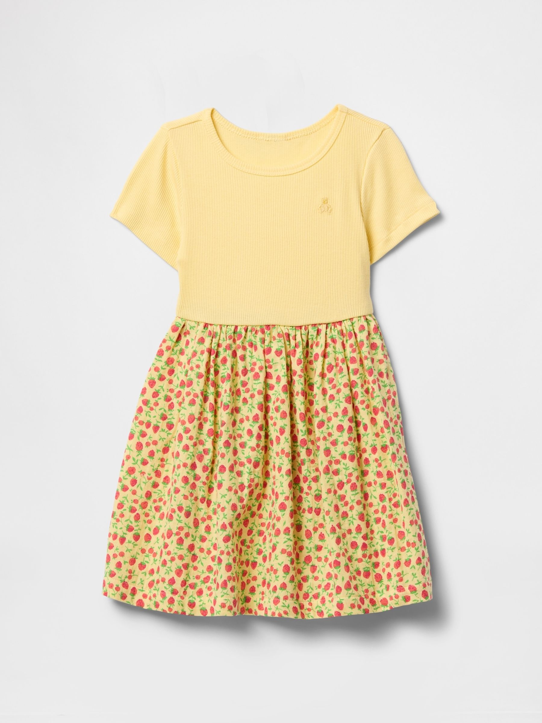 Yellow Floral Skater Dress (6mths-5yrs) - Image 2 of 3