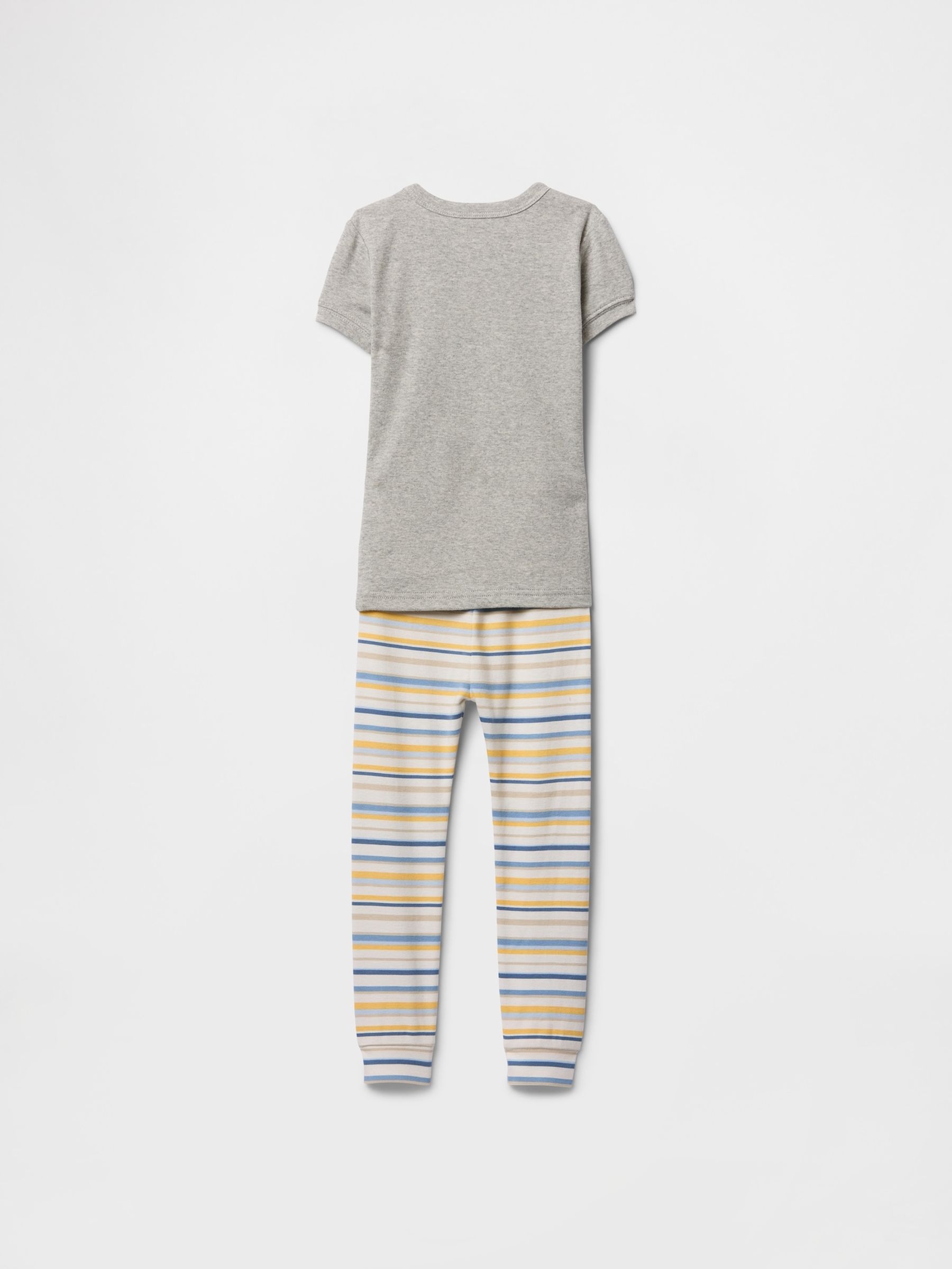 Grey Short Sleeve Striped Pyjamas (6mths-5yrs) - Image 2 of 3