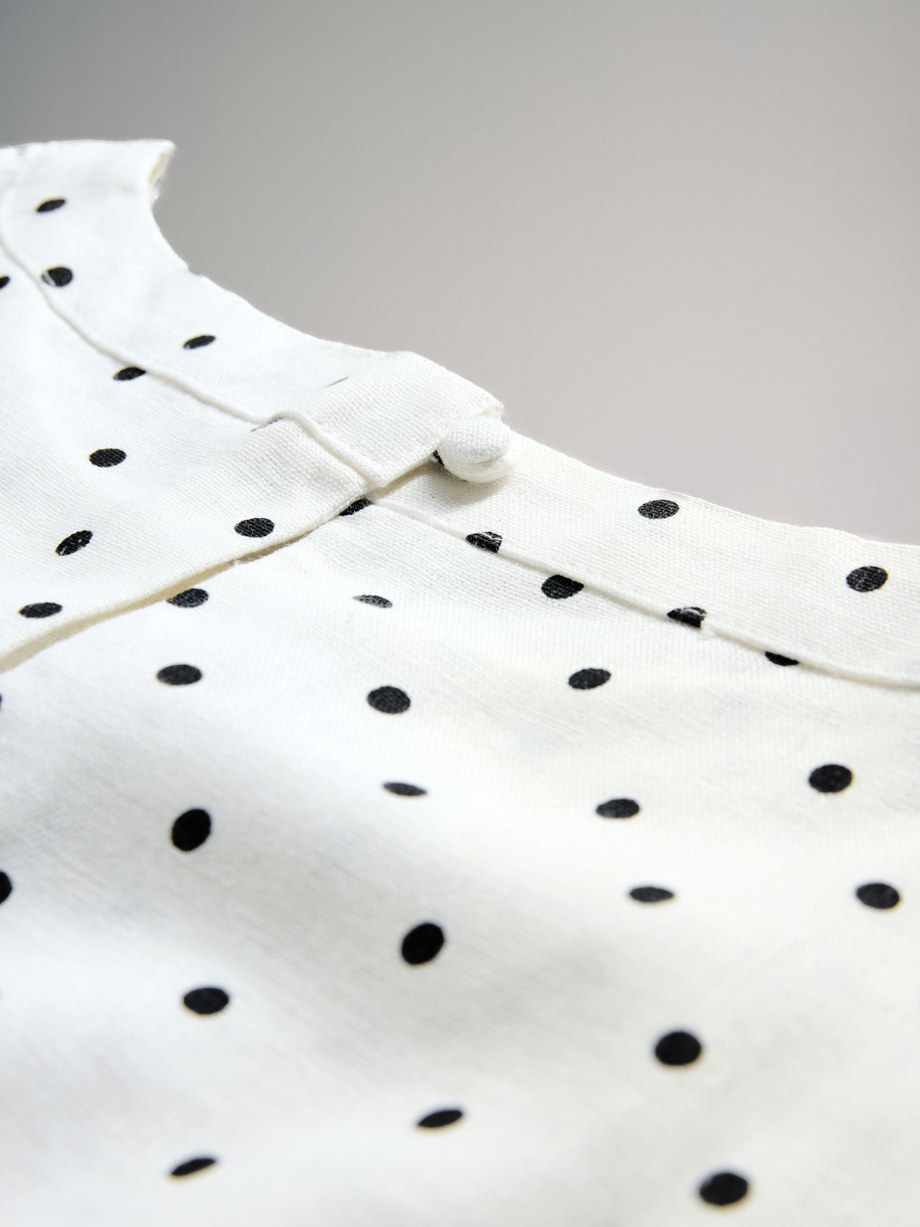 Next Black/White/Spot Piped Linen Blend Shell Tops 3 Pack - Image 6 of 6